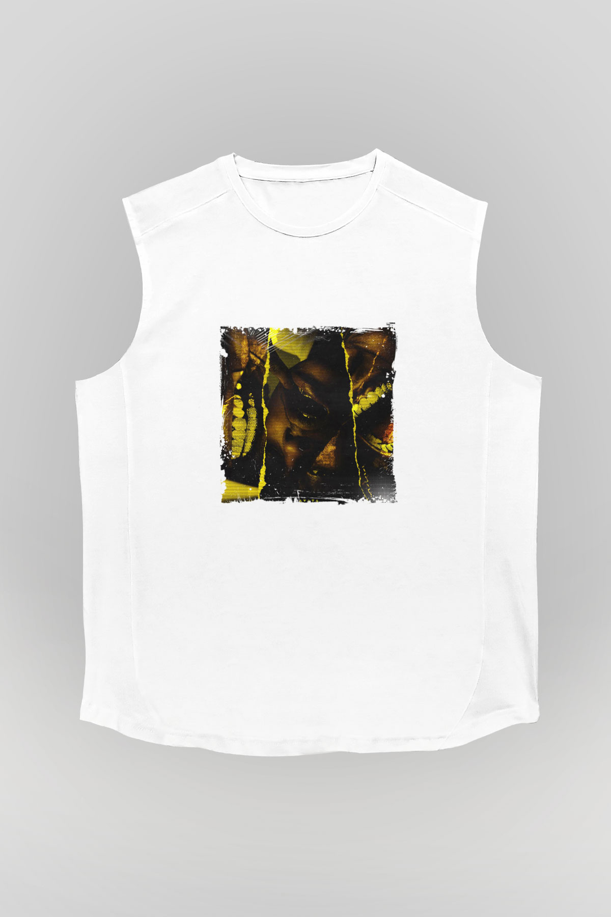 ASAP Rocky Baskılı Unisex Beyaz Kolsuz Tişört