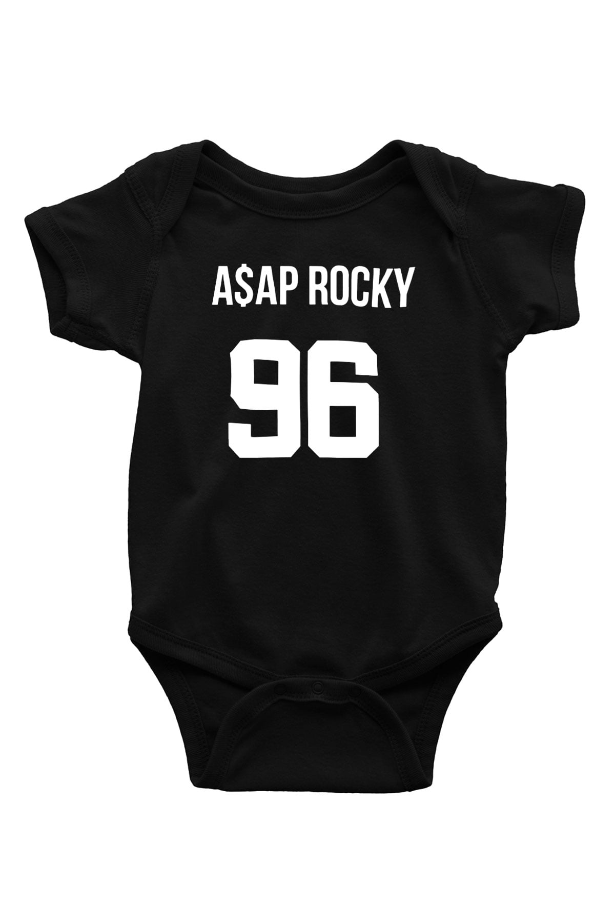 Asap Rocky Baskılı Unisex Siyah Bebek Body - Zıbın