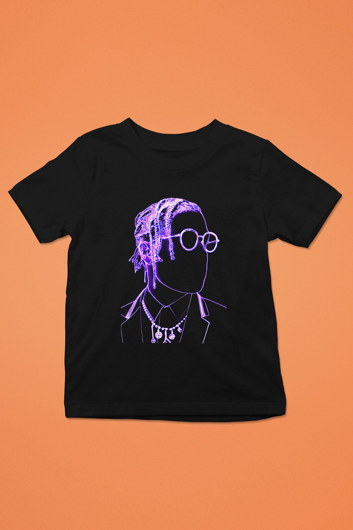 Asap Rocky Baskılı Unisex Siyah Çocuk Tişört - Tshirt