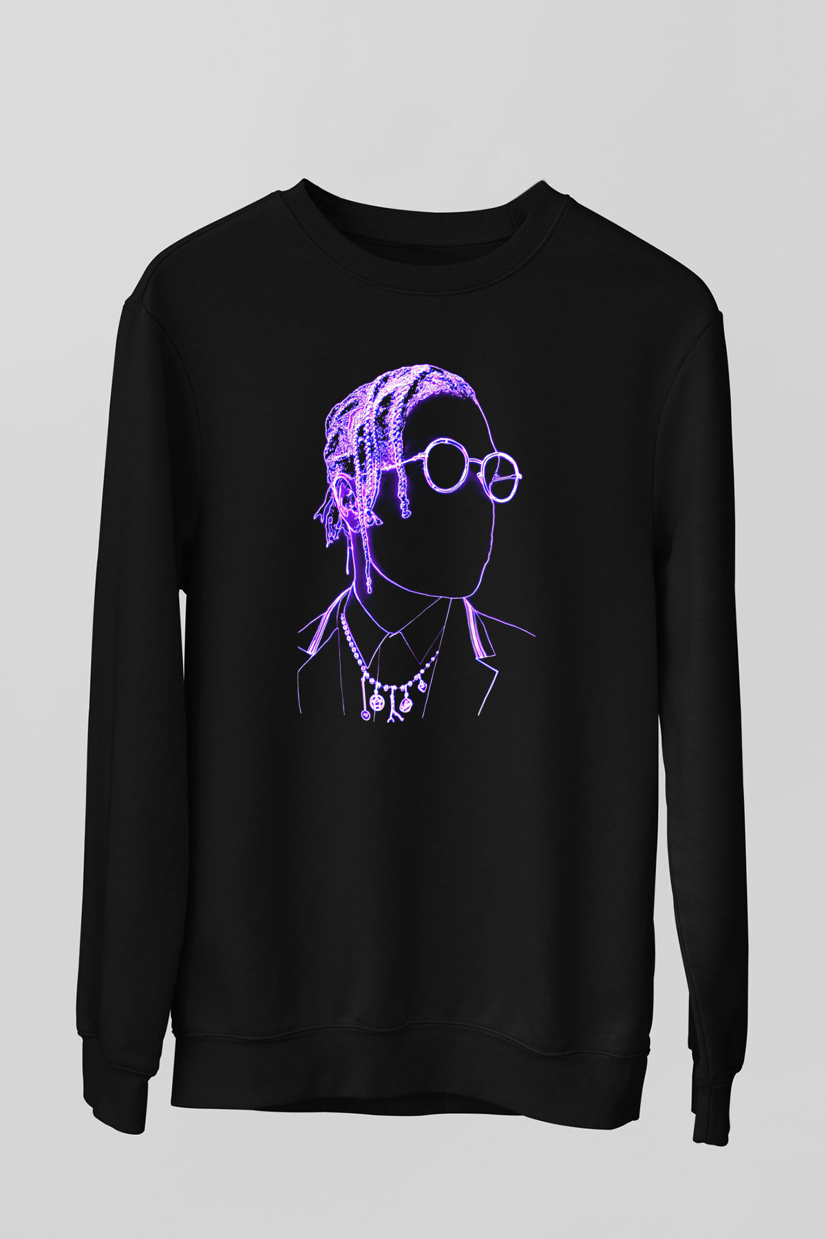 Asap Rocky Baskılı Unisex Siyah Sweatshirt