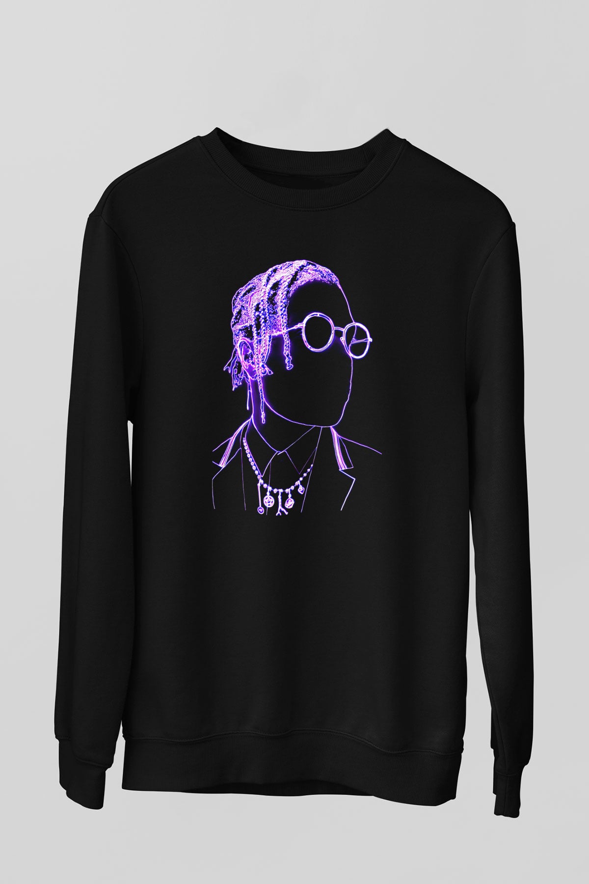 Asap Rocky Baskılı Unisex Siyah Sweatshirt