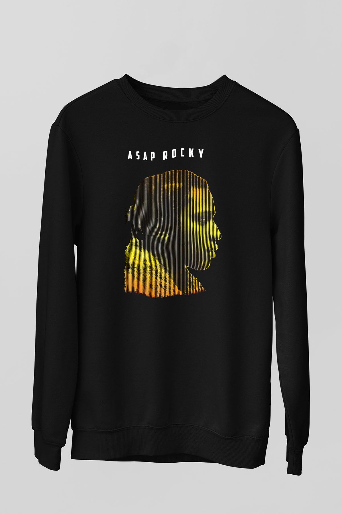 Asap Rocky Baskılı Unisex Siyah Sweatshirt