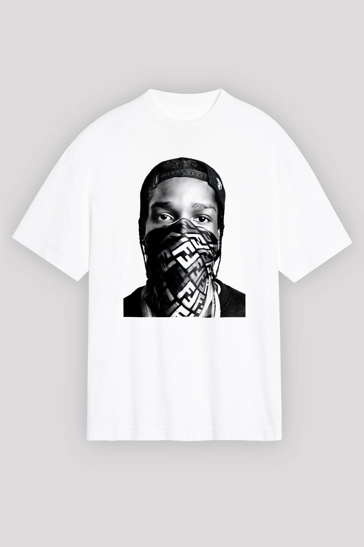 ASAP Rocky Beyaz Unisex Oversize Tişört T-Shirt