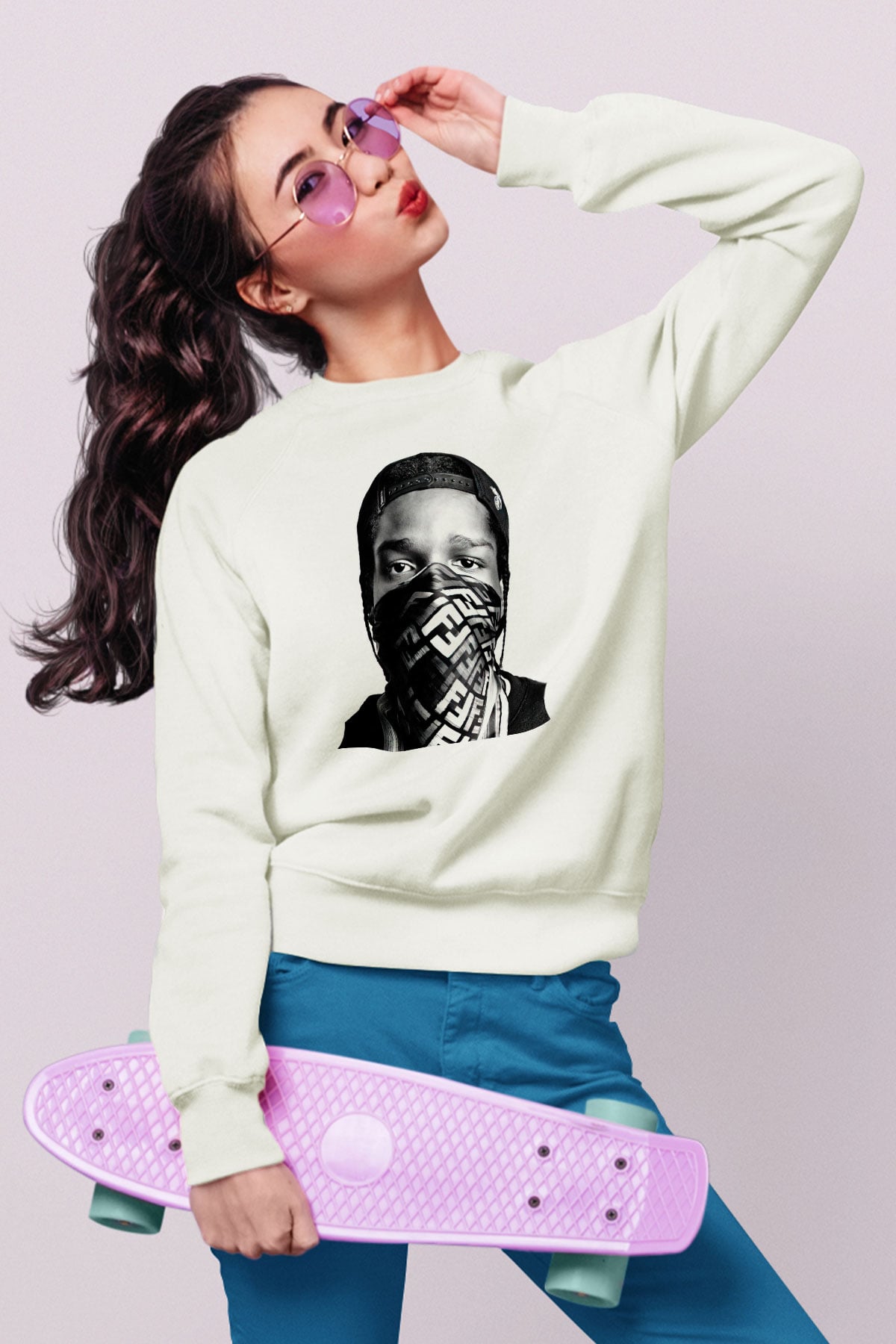 ASAP Rocky Beyaz Unisex Sweatshirt