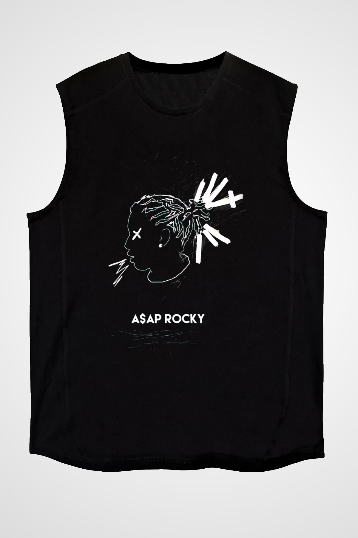 ASAP Rocky Siyah Unisex Kolsuz Tişört