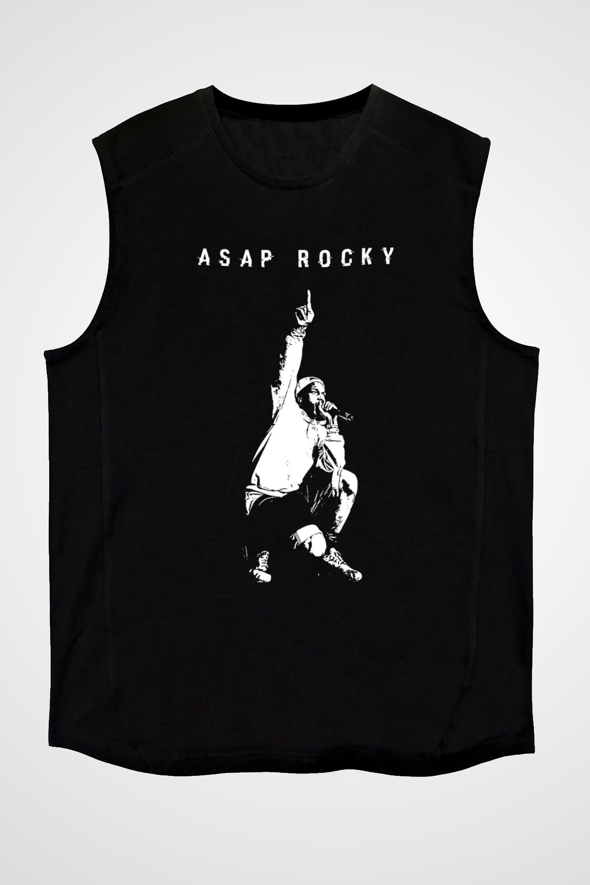 ASAP Rocky Siyah Unisex Kolsuz Tişört