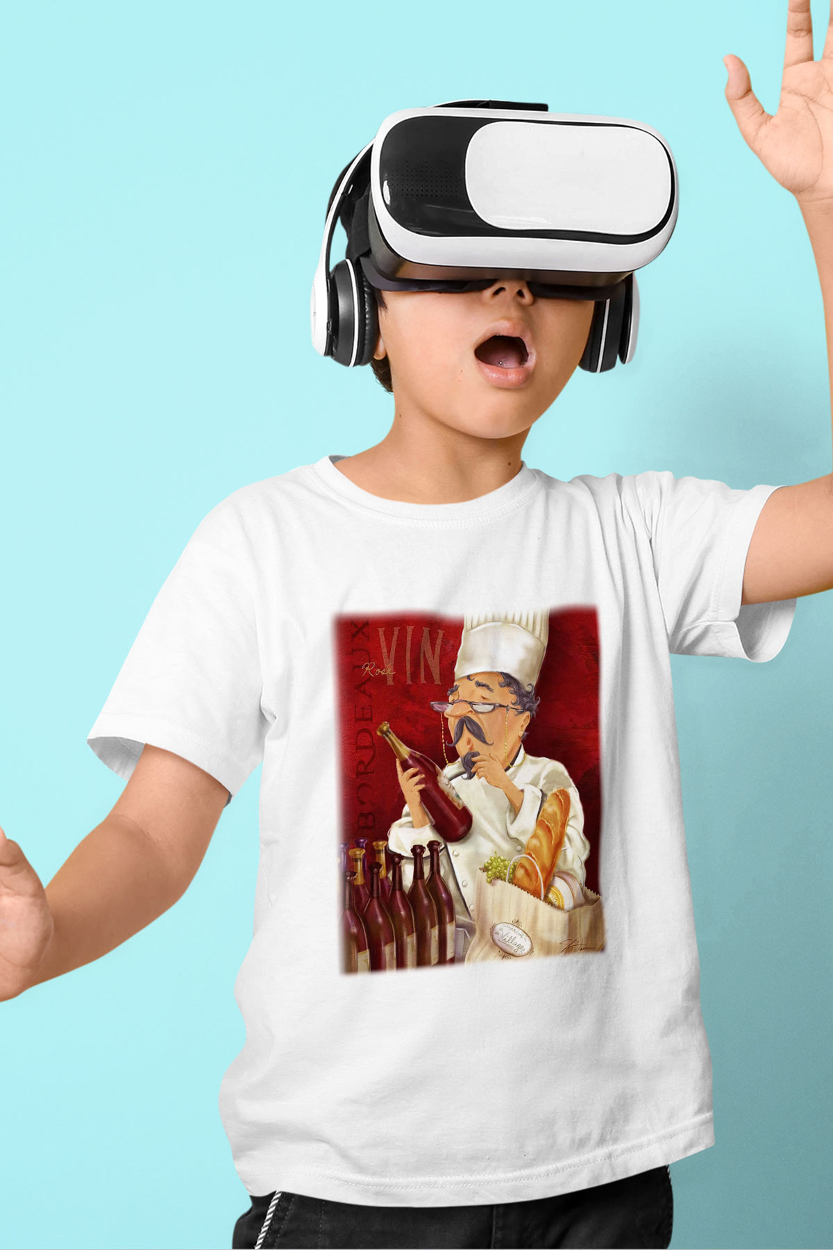 Aşçı Baskılı Beyaz Unisex Çocuk Tişört