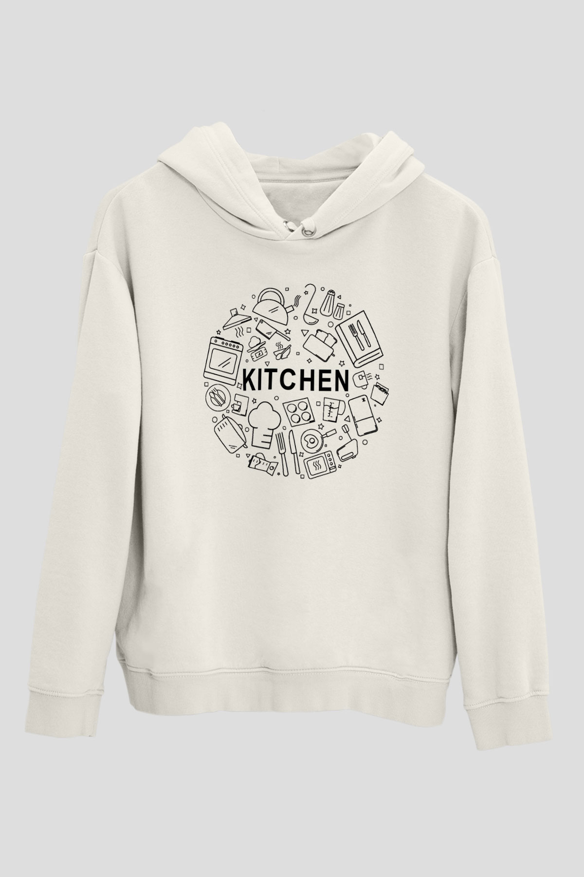Aşçı Beyaz Unisex Hoodie