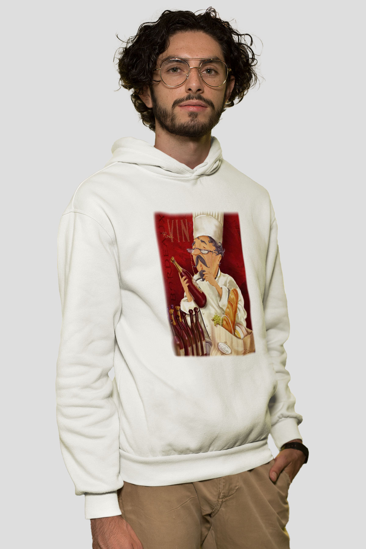 Aşçı Beyaz Unisex Hoodie