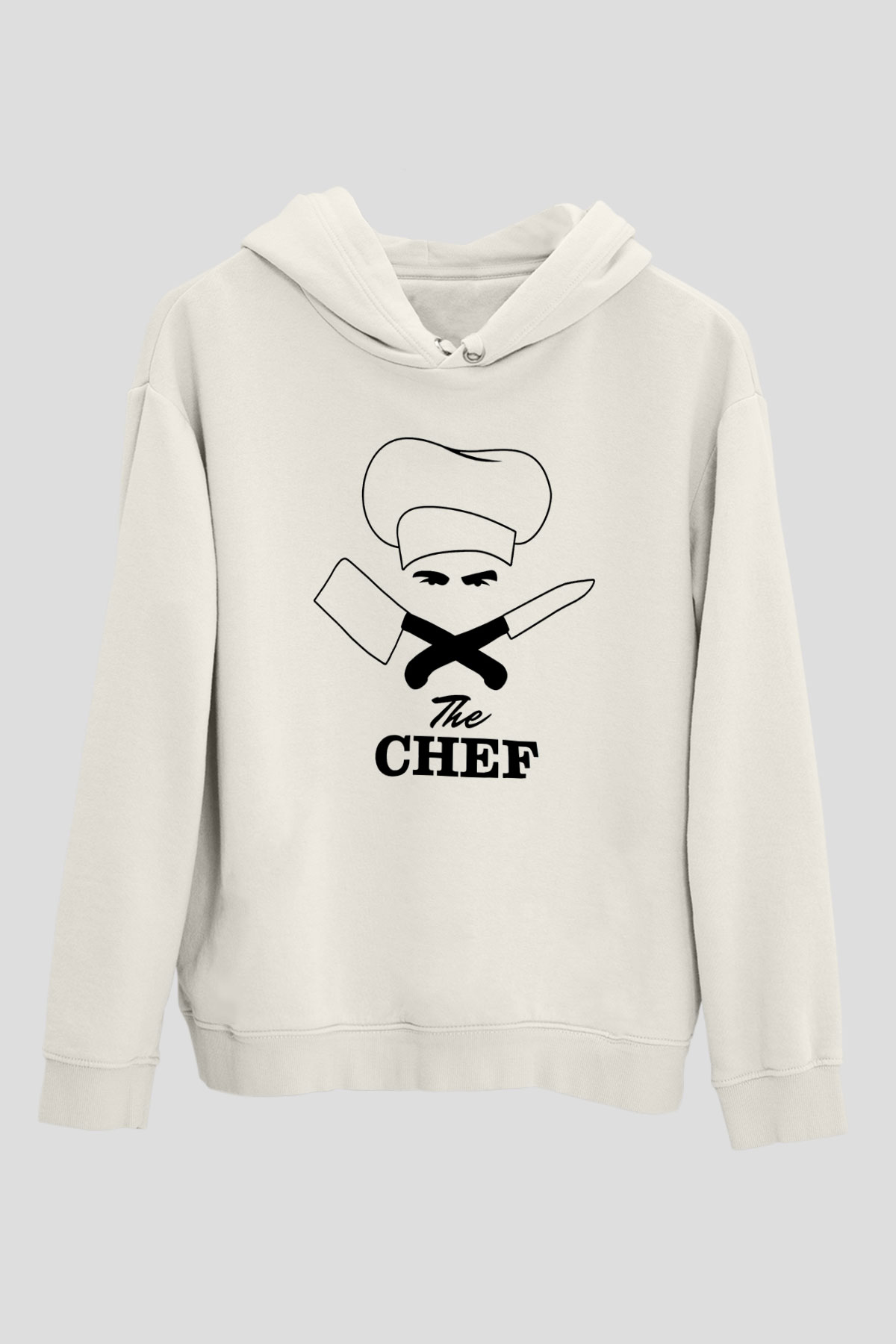 Aşçı Beyaz Unisex Hoodie