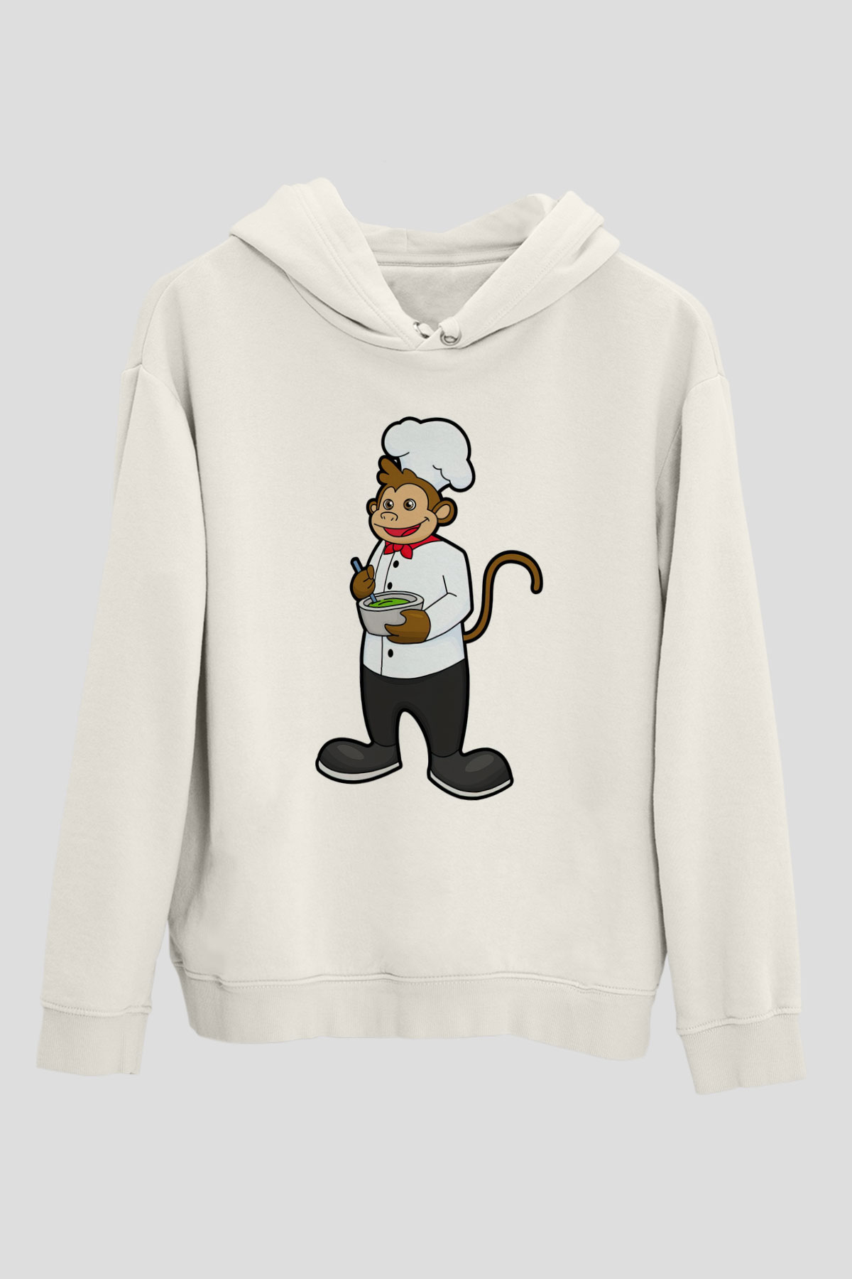 Aşçı Beyaz Unisex Kapüşonlu Sweatshirt