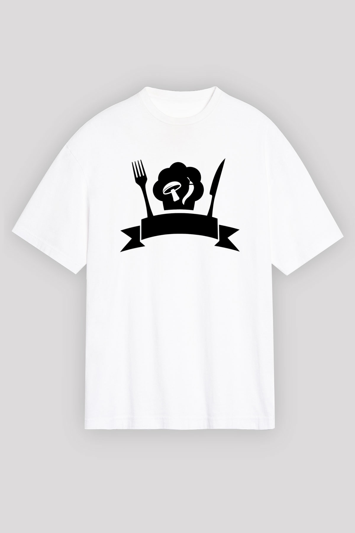 Aşçı Beyaz Unisex Oversize Tişört T-Shirt