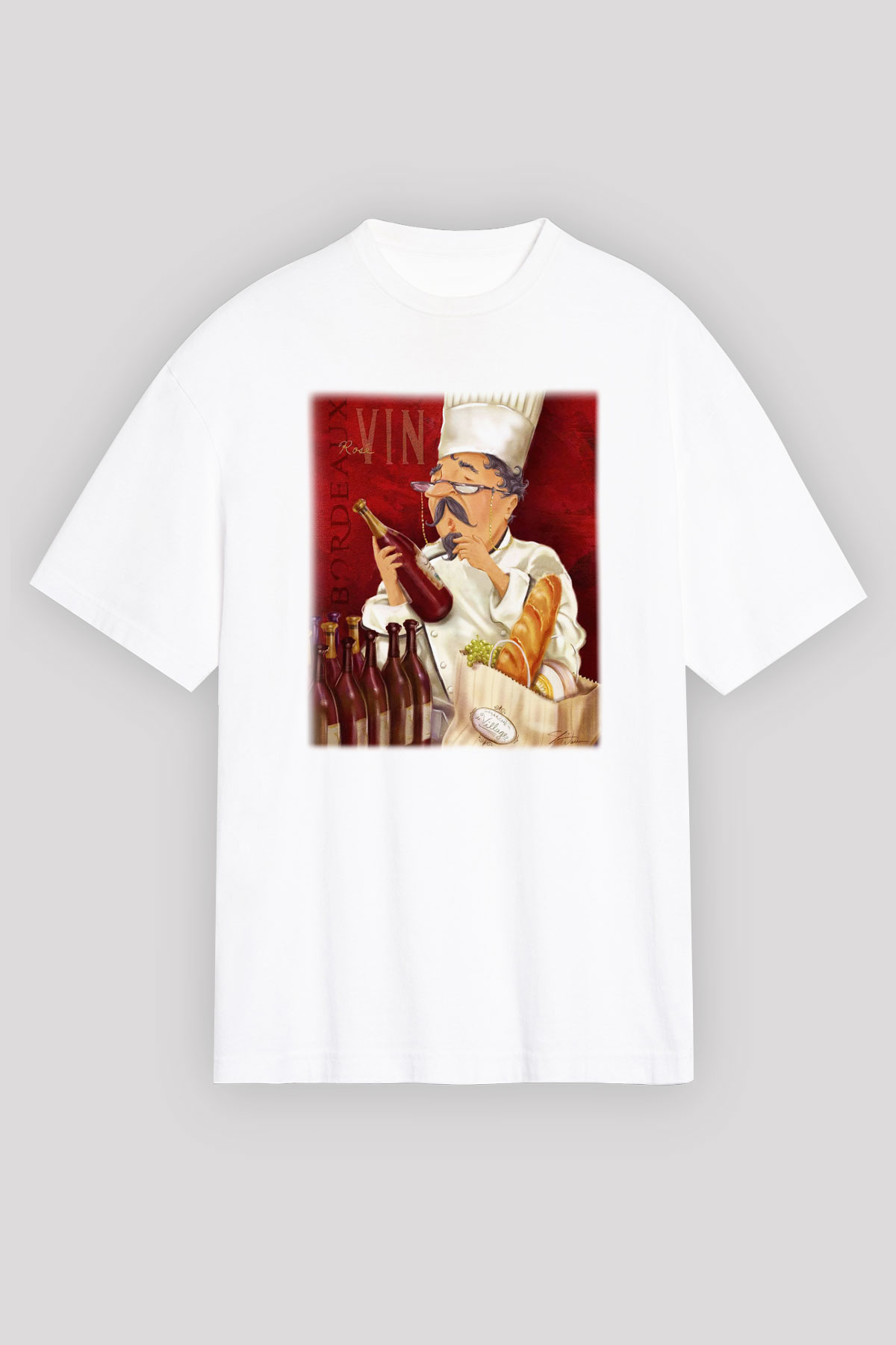 Aşçı Beyaz Unisex Oversize Tişört T-Shirt