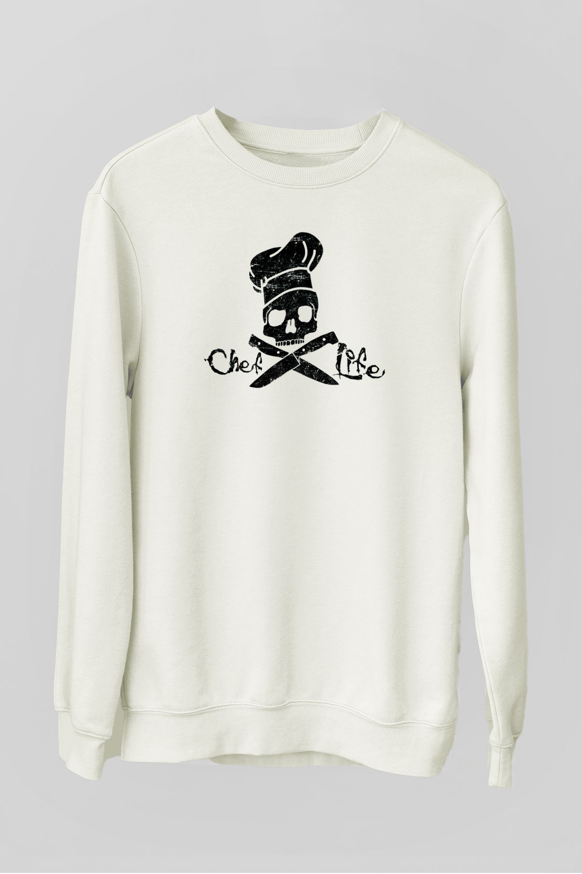 Aşçı Beyaz Unisex Sweatshirt