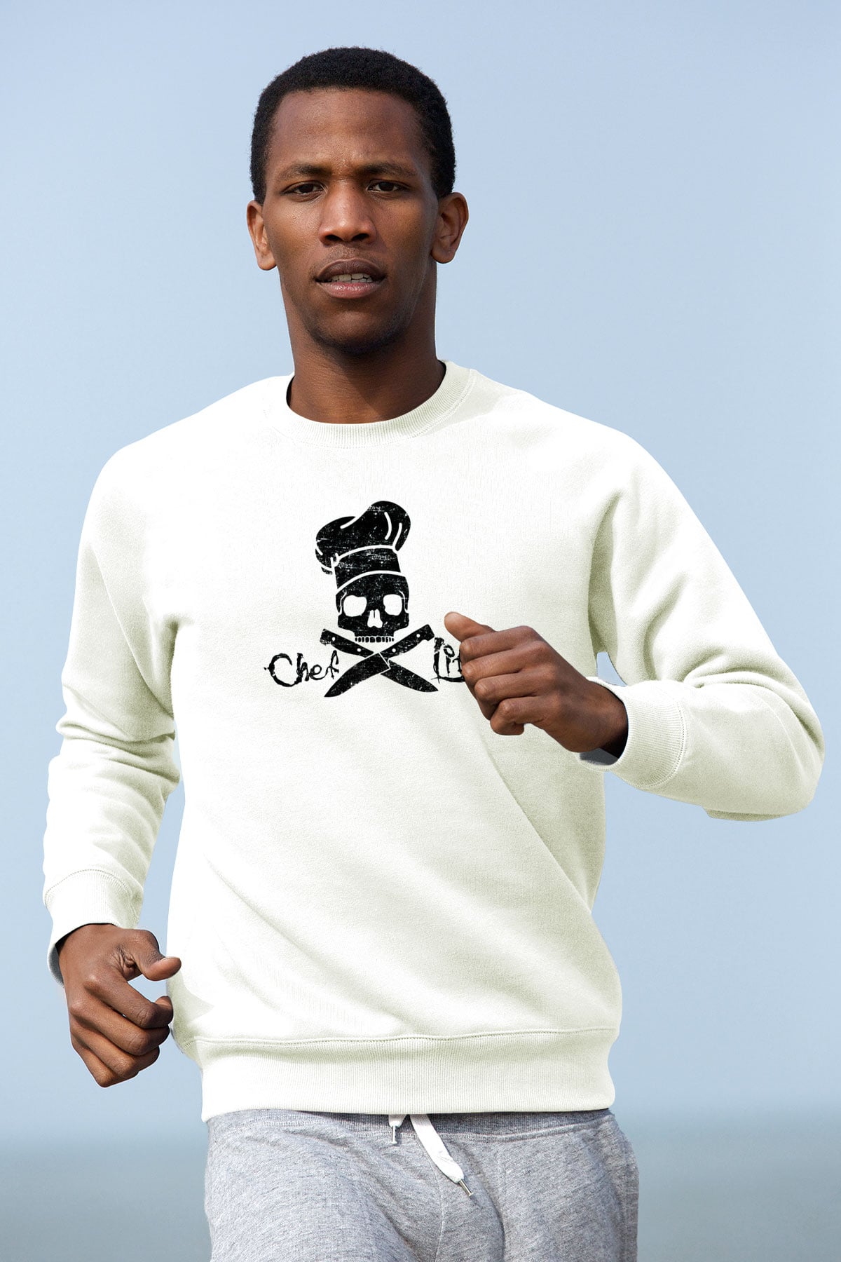 Aşçı Beyaz Unisex Sweatshirt