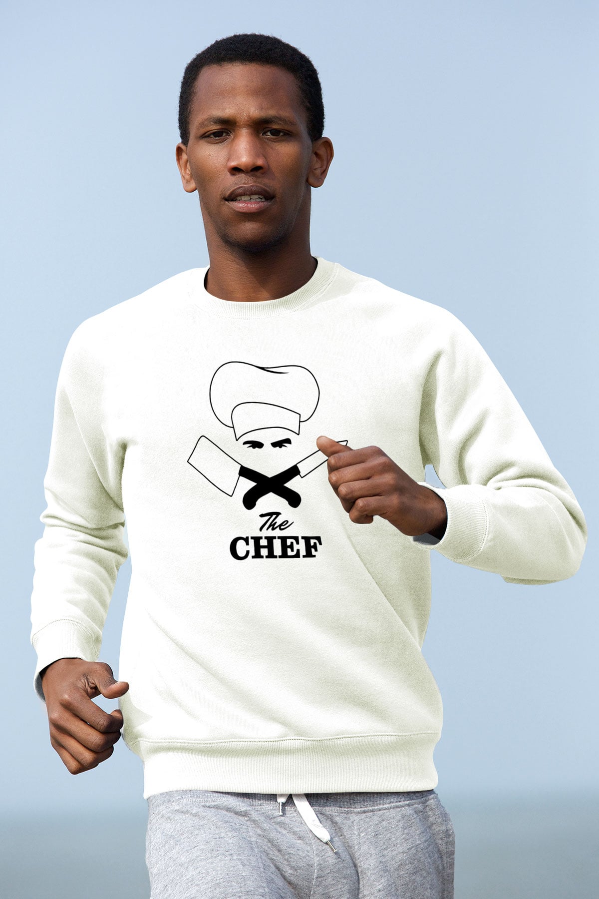 Aşçı Beyaz Unisex Sweatshirt