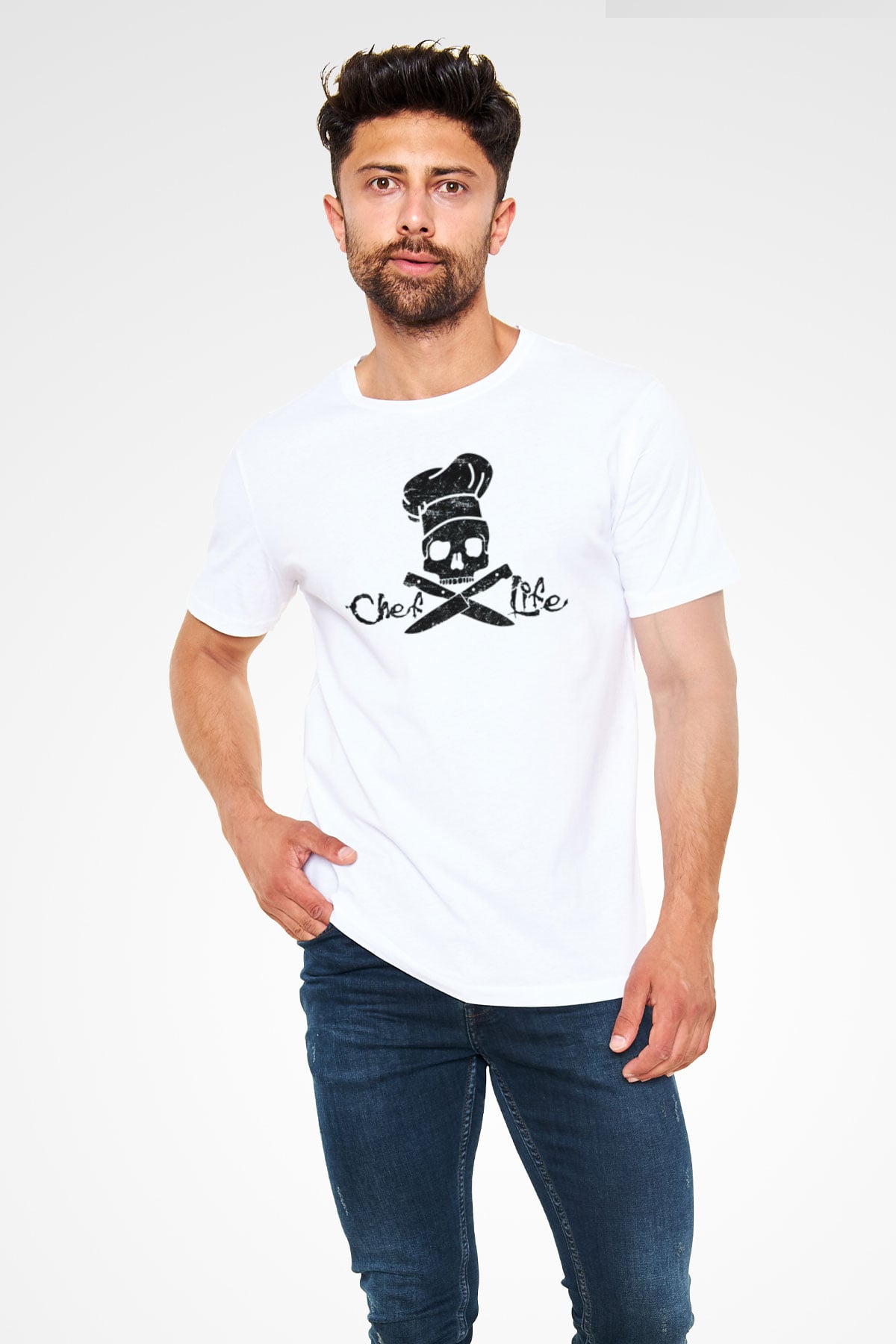 Aşçı Beyaz Unisex Tişört T-Shirt - TişörtFabrikası