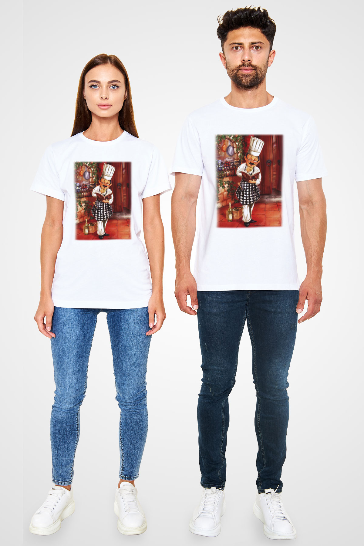 Aşçı Beyaz Unisex Tişört T-Shirt - TişörtFabrikası