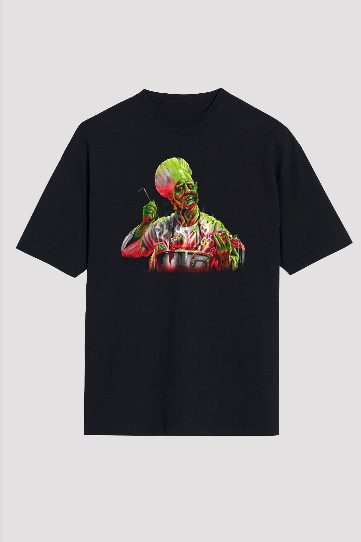 Aşçı Siyah Unisex Oversize Tişört T-Shirt