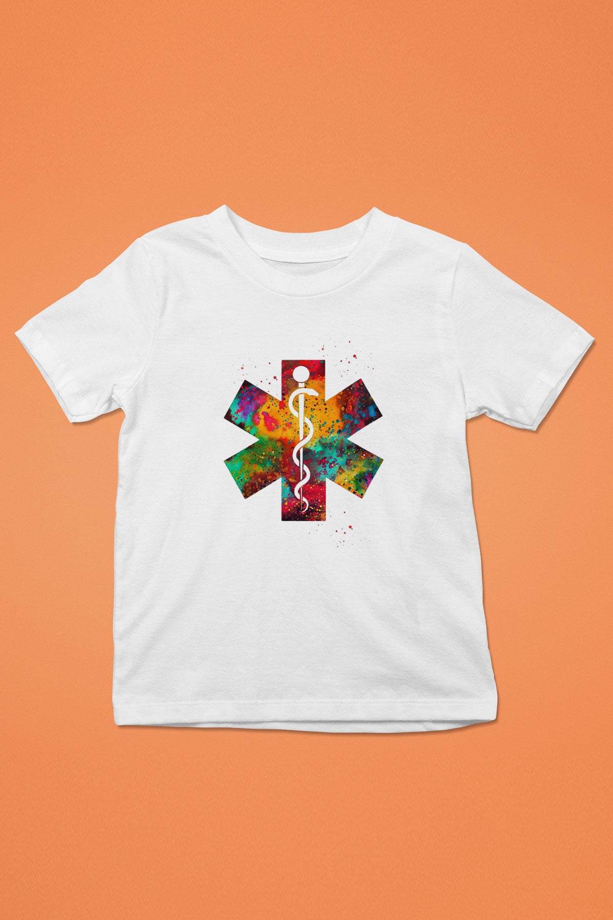 Asclepius Baskılı Unisex Beyaz Çocuk Tişörtü - Tshirt