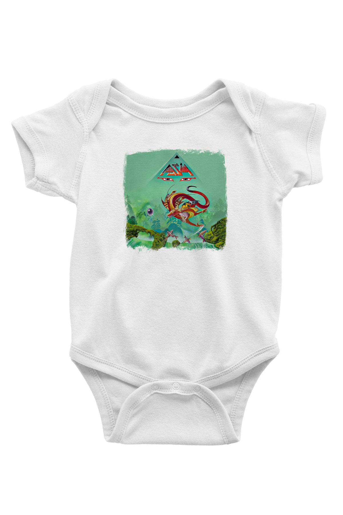 Asia Baskılı Unisex Beyaz Bebek Body - Zıbın
