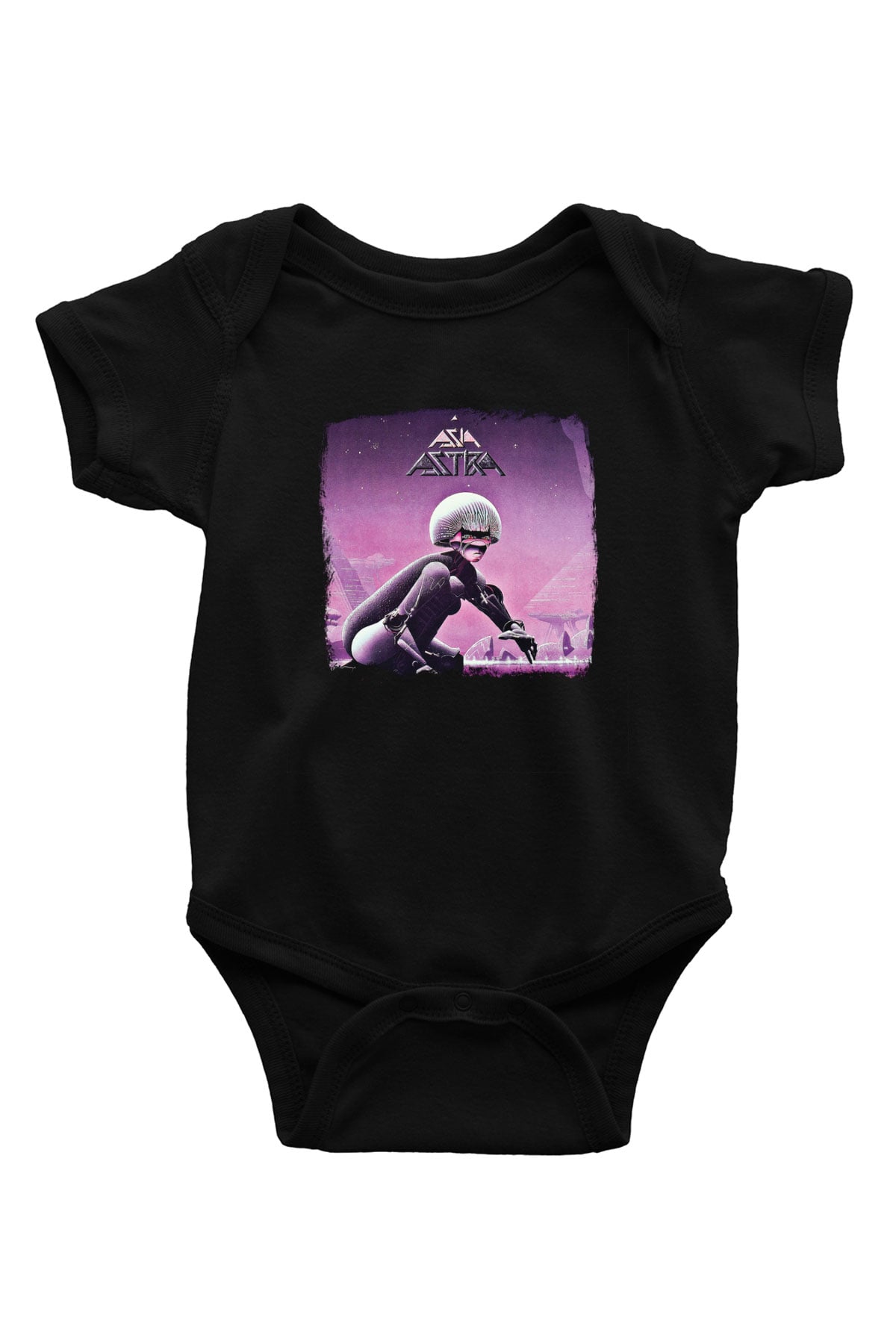 Asia Baskılı Unisex Siyah Bebek Body - Zıbın
