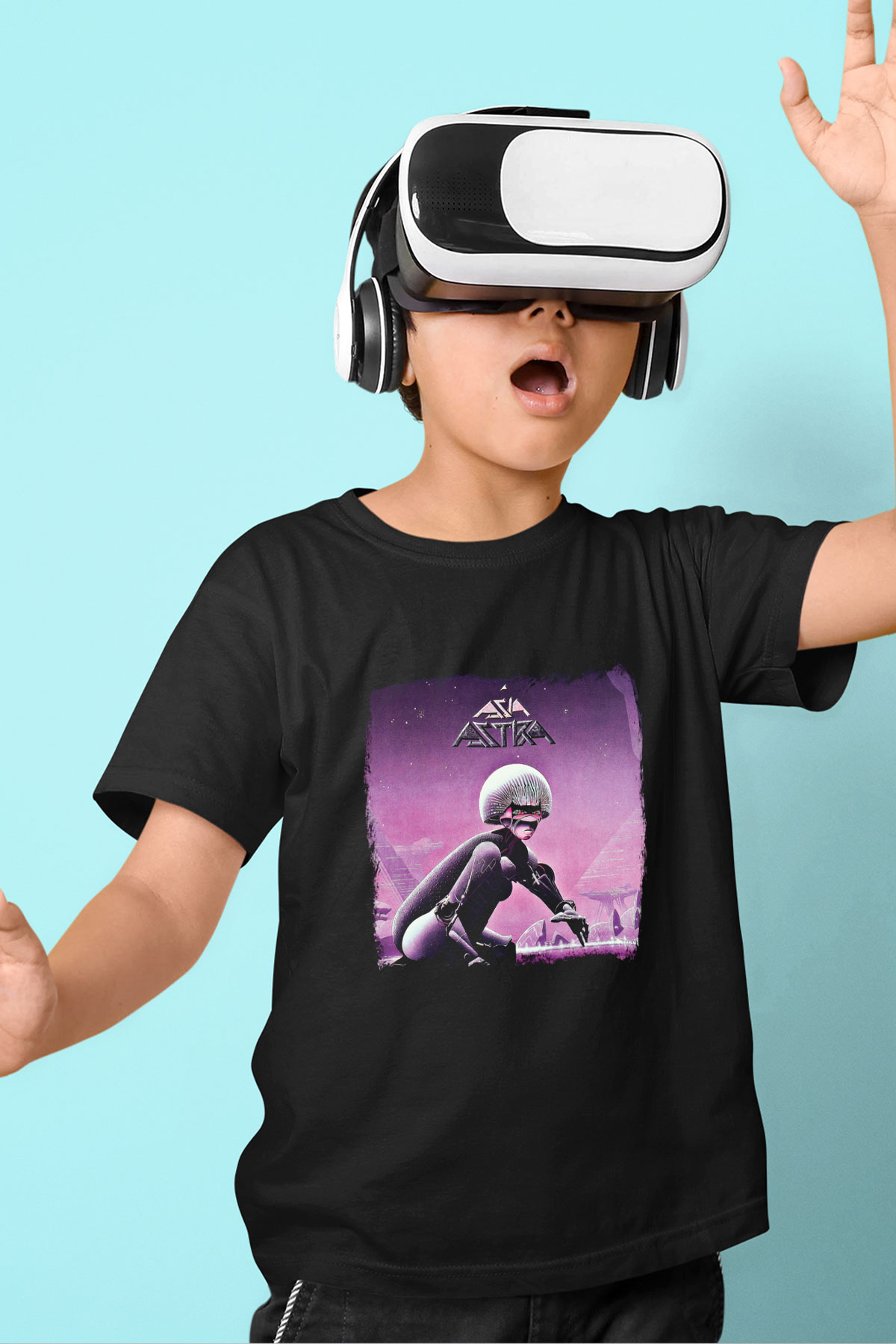 Asia Baskılı Unisex Siyah Çocuk Tişört