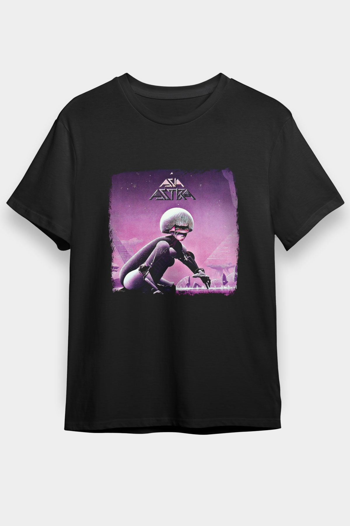 Asia Baskılı Unisex Siyah Tişört