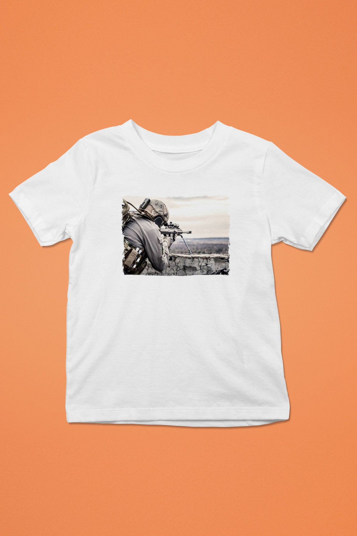 Asker Beyaz Unisex Çocuk Tişört