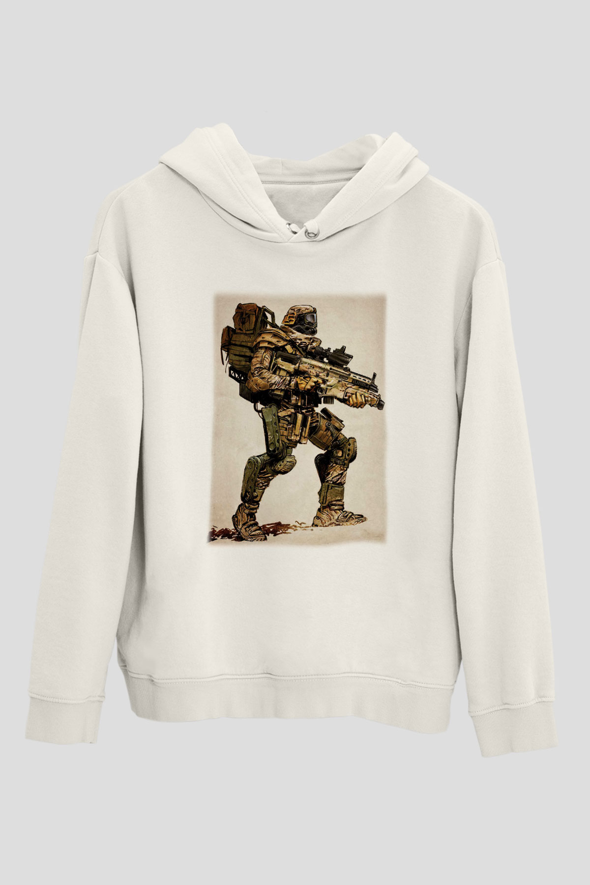 Asker Beyaz Unisex Hoodie