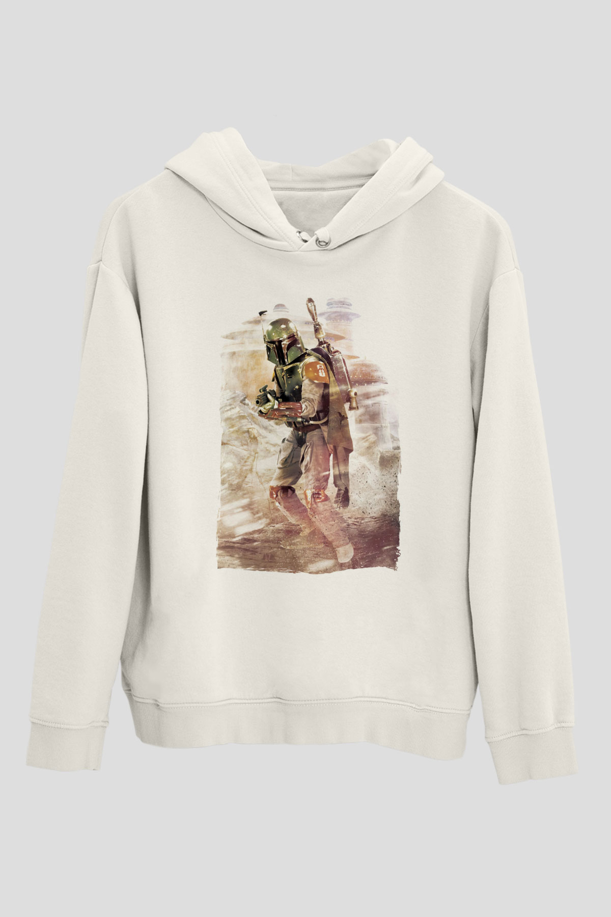 Asker Beyaz Unisex Kapüşonlu Sweatshirt