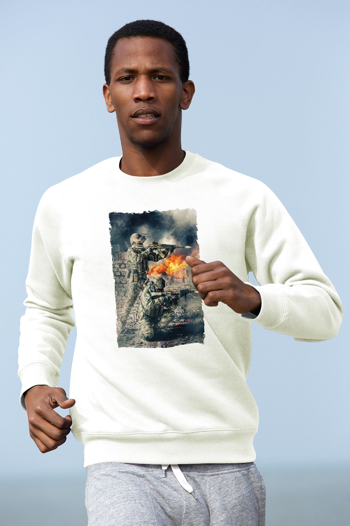 Asker Beyaz Unisex Sweatshirt