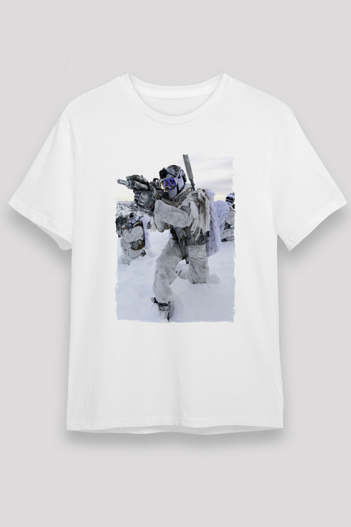 Asker Beyaz Unisex Tişört T-Shirt - TişörtFabrikası