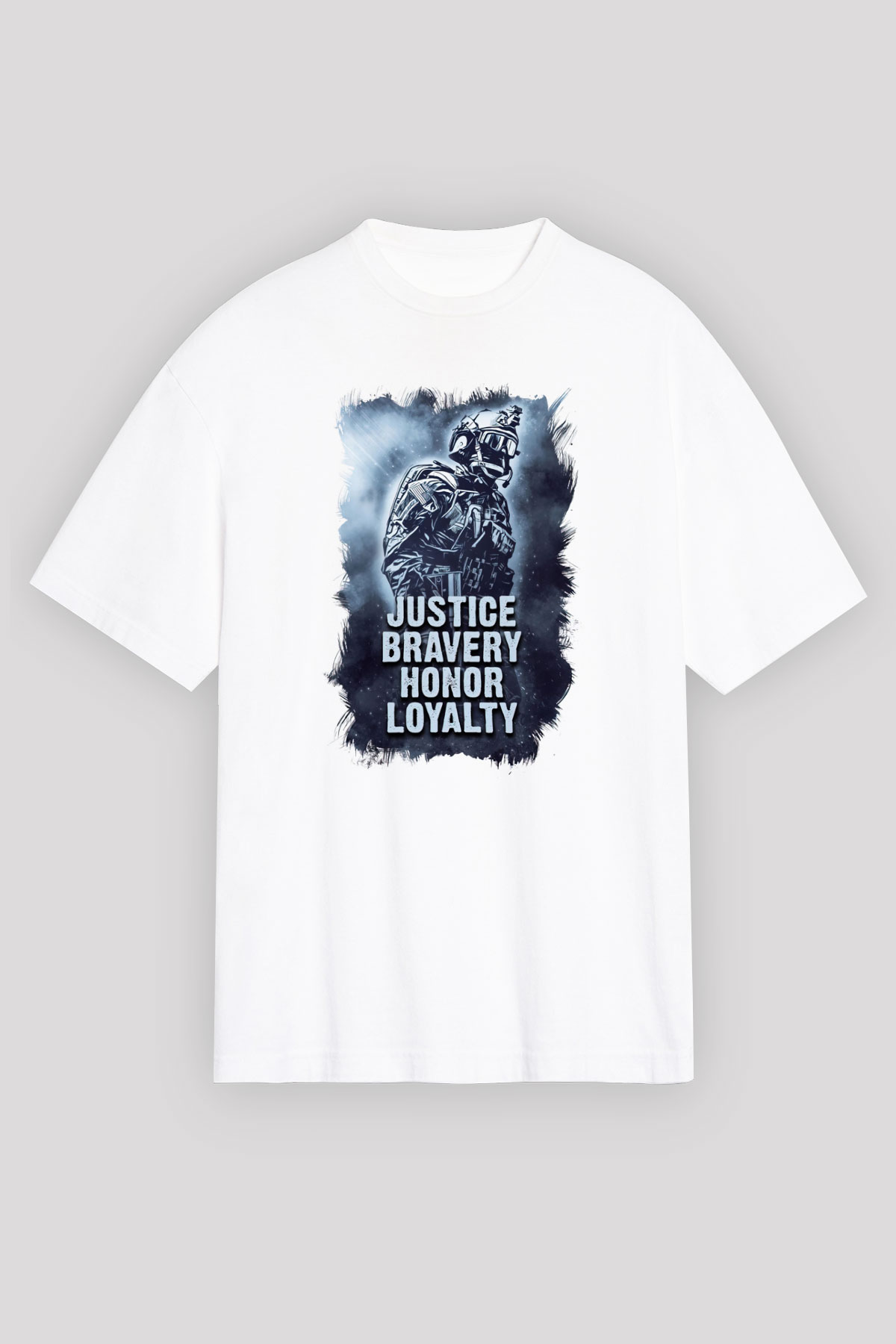 Asker Beyaz Unisex Tişört T-Shirt - TişörtFabrikası