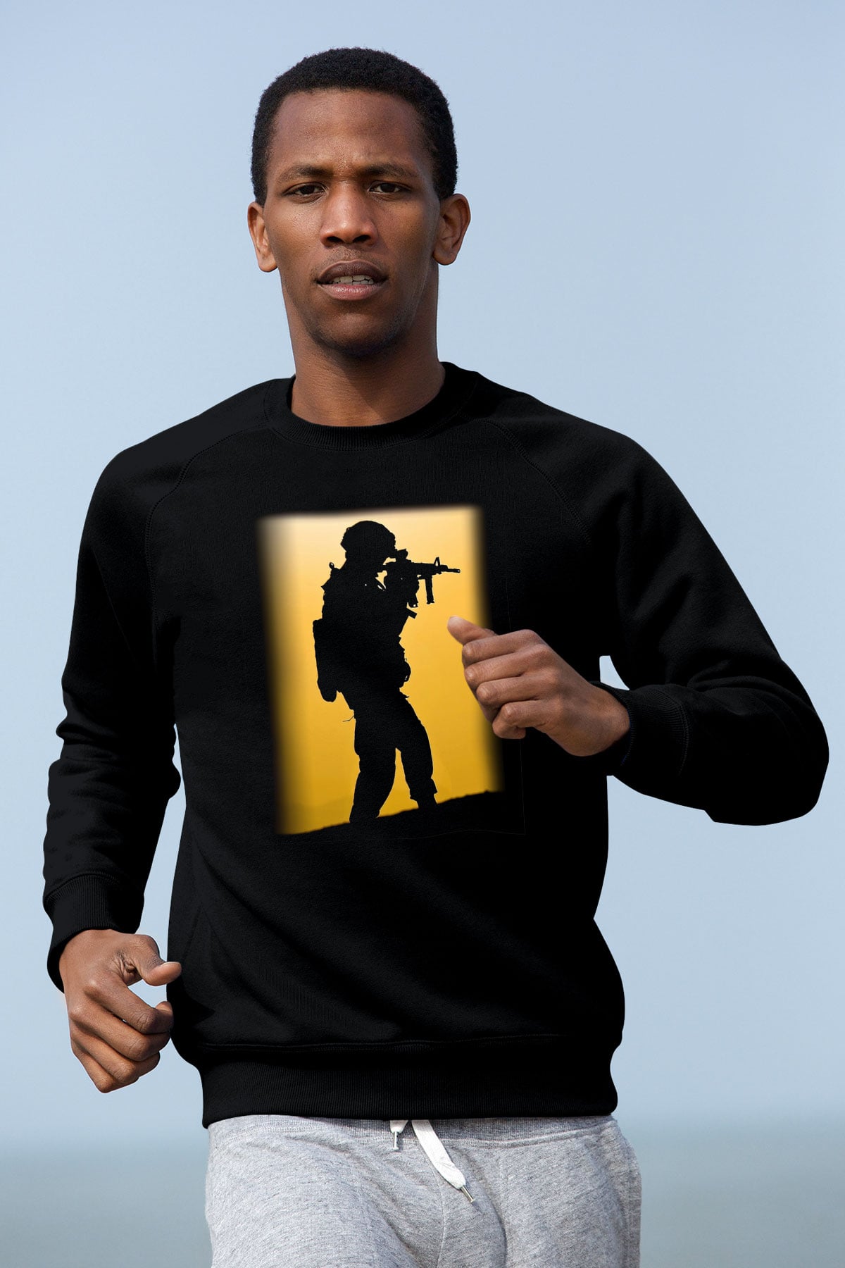 Asker Siyah Unisex Sweatshirt