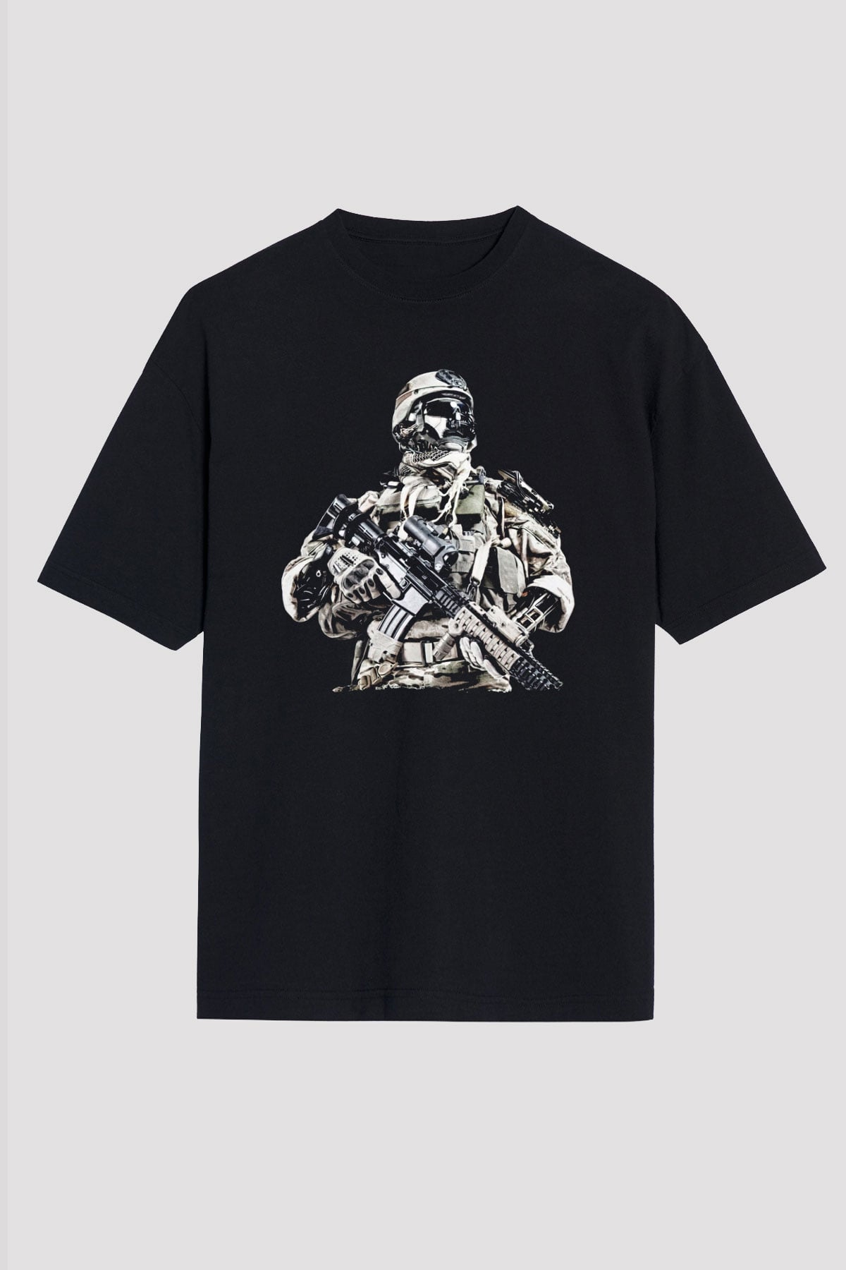 Asker Siyah Unisex Tişört T-Shirt - TişörtFabrikası
