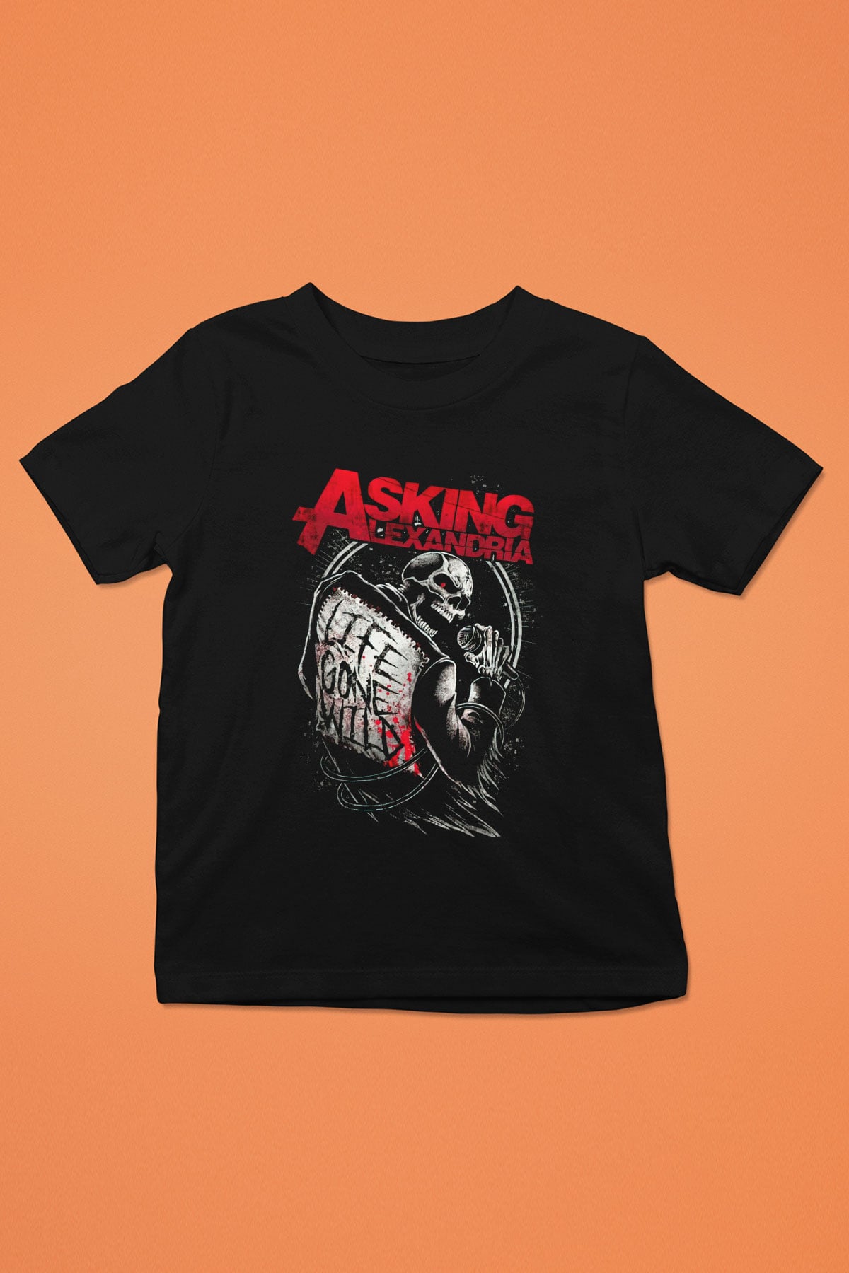 Asking Alexandria Baskılı Siyah Unisex Çocuk Tişört