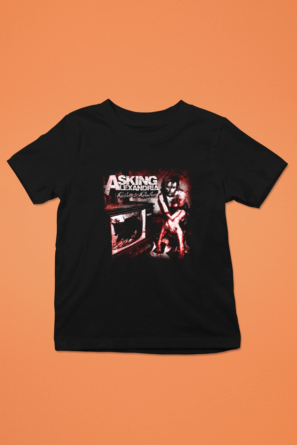 Asking Alexandria Baskılı Siyah Unisex Çocuk Tişört