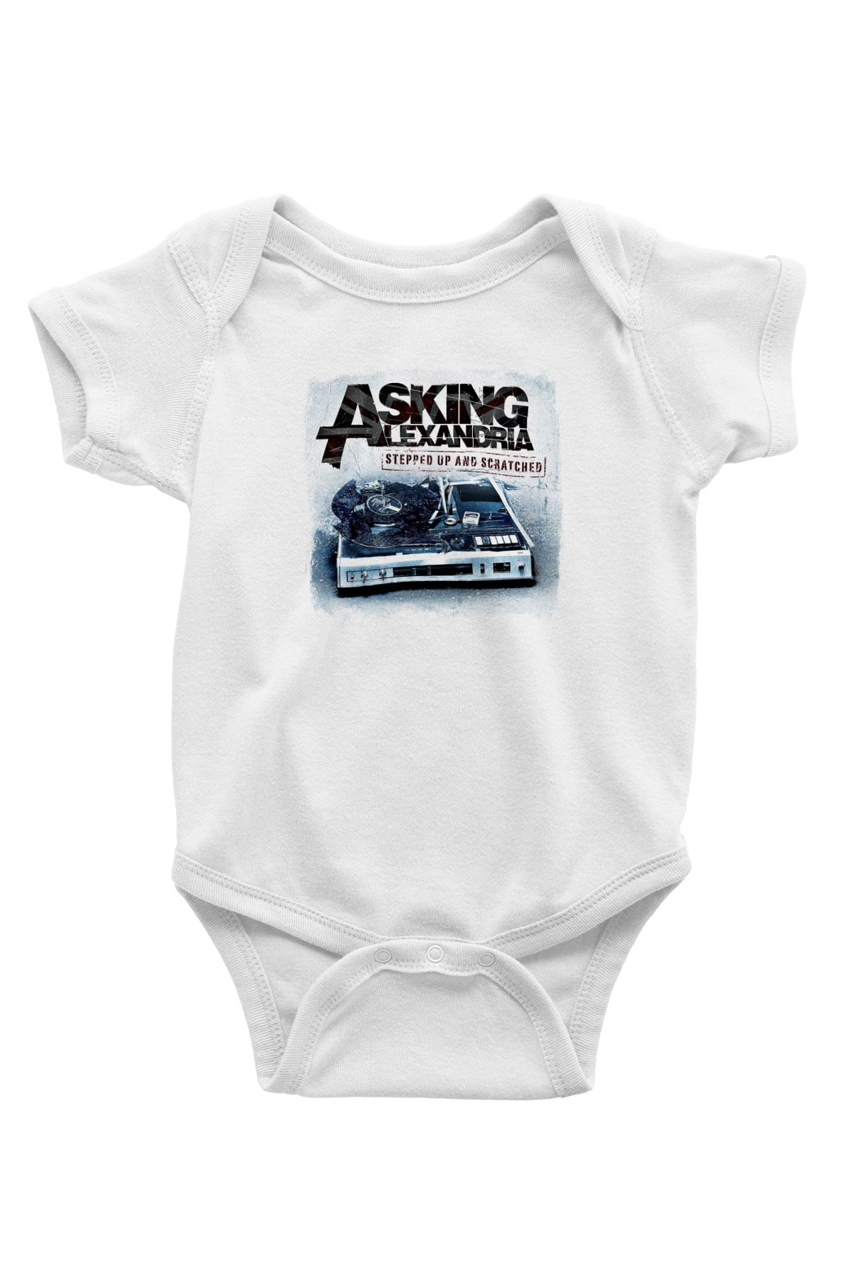 Asking Alexandria Baskılı Unisex Beyaz Bebek Body - Zıbın