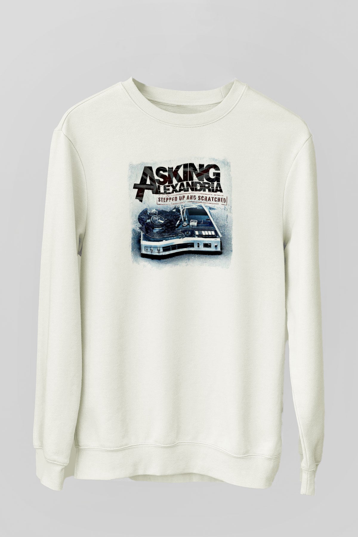 Asking Alexandria Baskılı Unisex Beyaz Sweatshirt