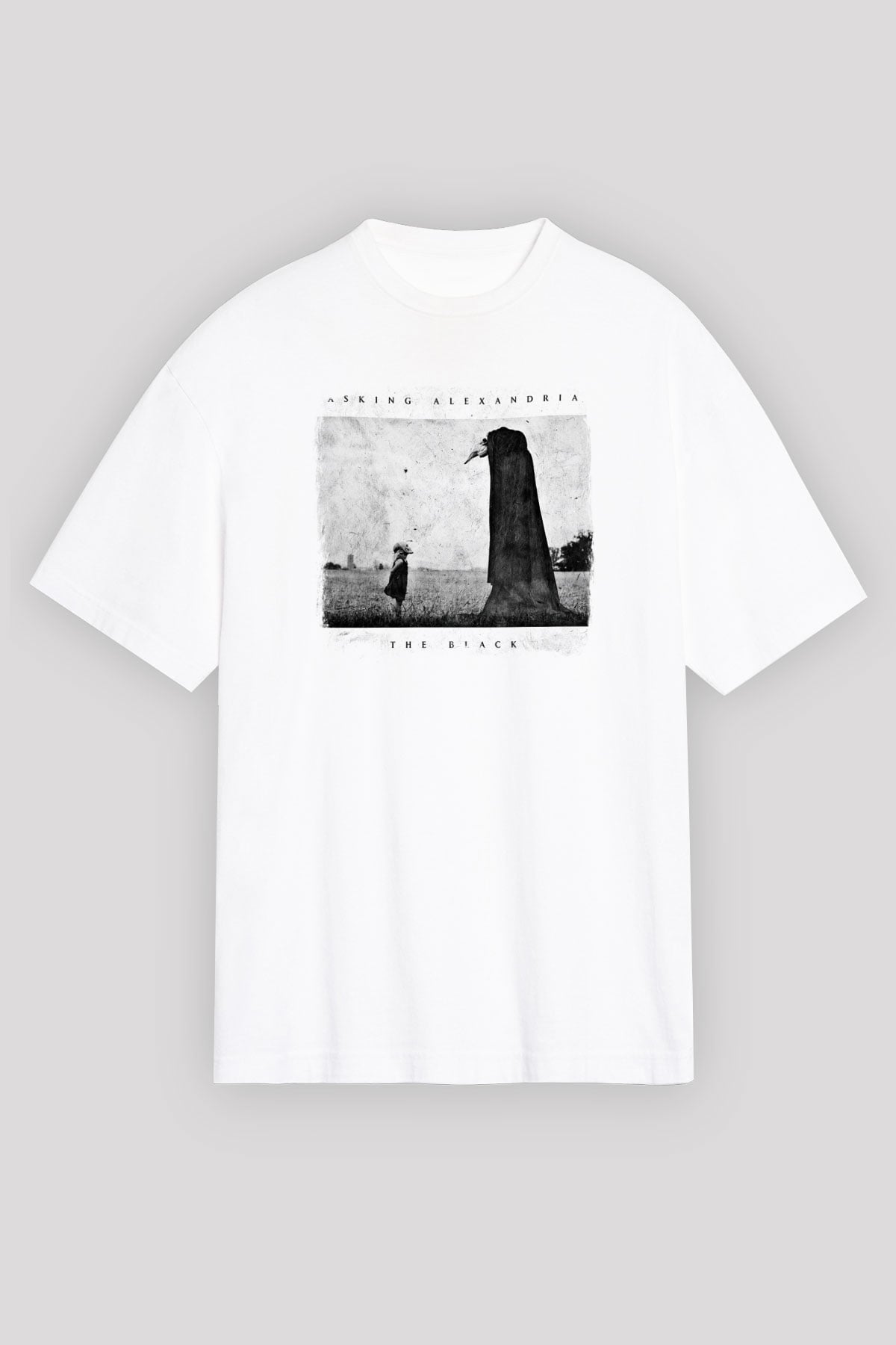 Asking Alexandria Baskılı Unisex Beyaz Oversize Tişört