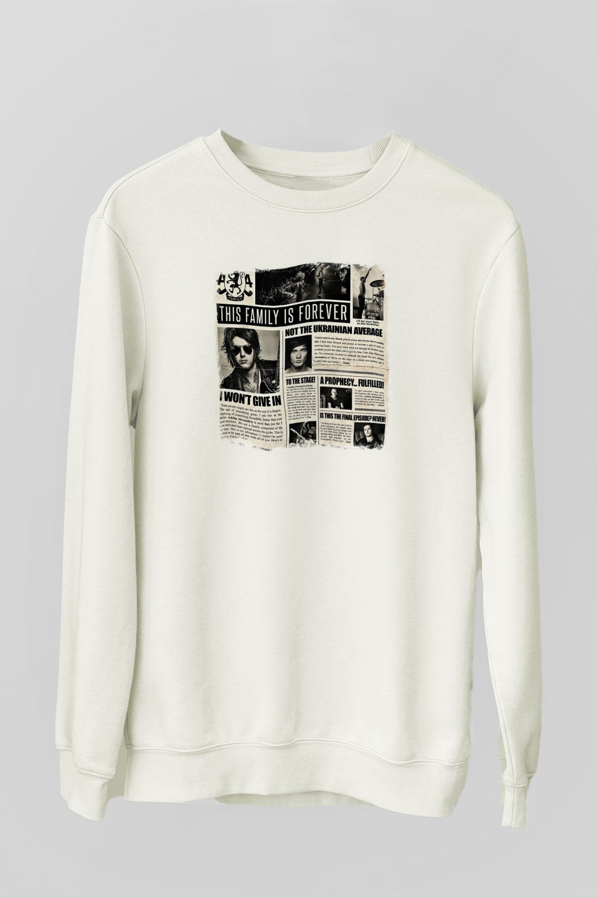 Asking Alexandria Baskılı Unisex Beyaz Sweatshirt