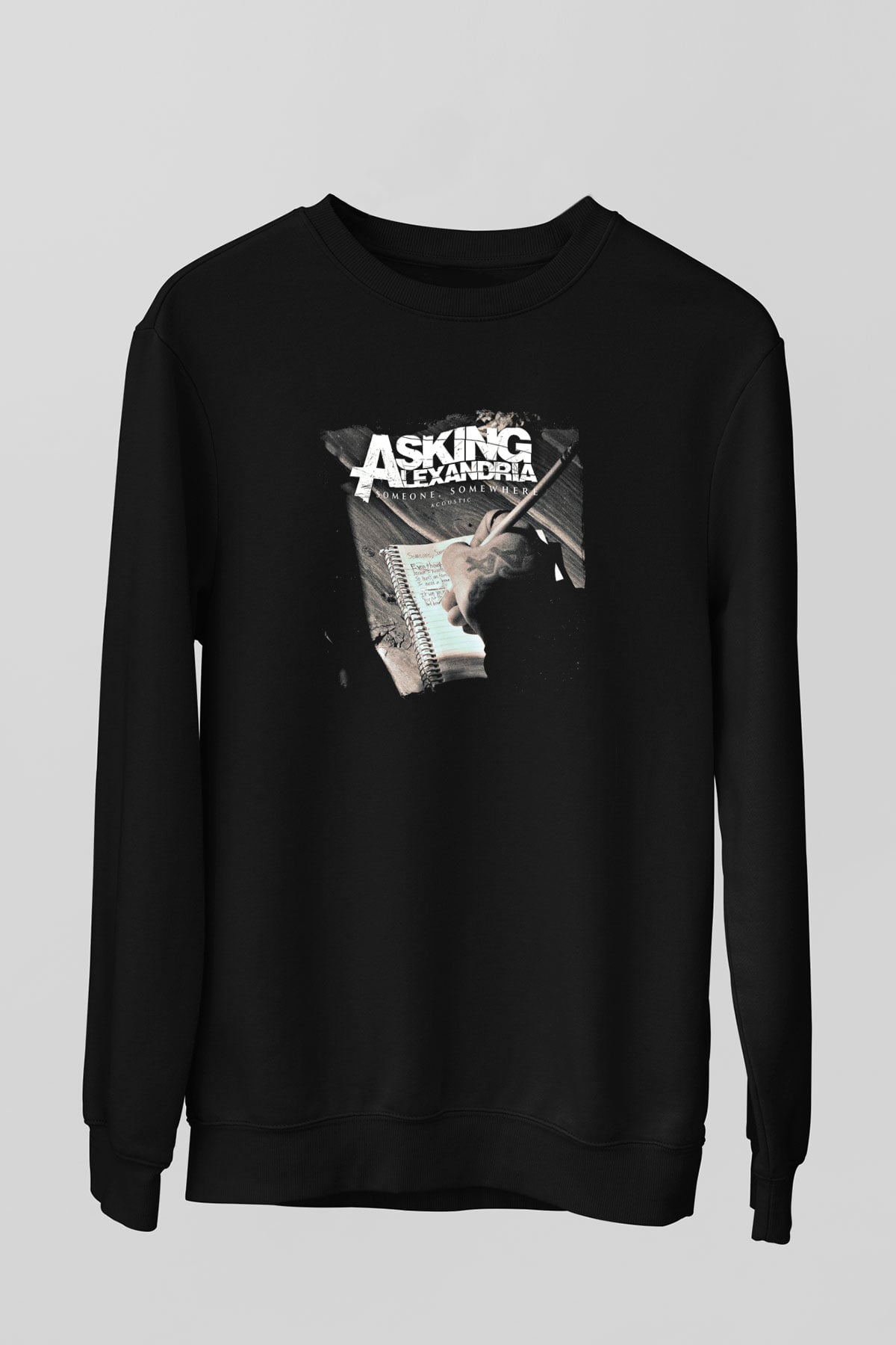 Asking Alexandria Baskılı Unisex Siyah Sweatshirt