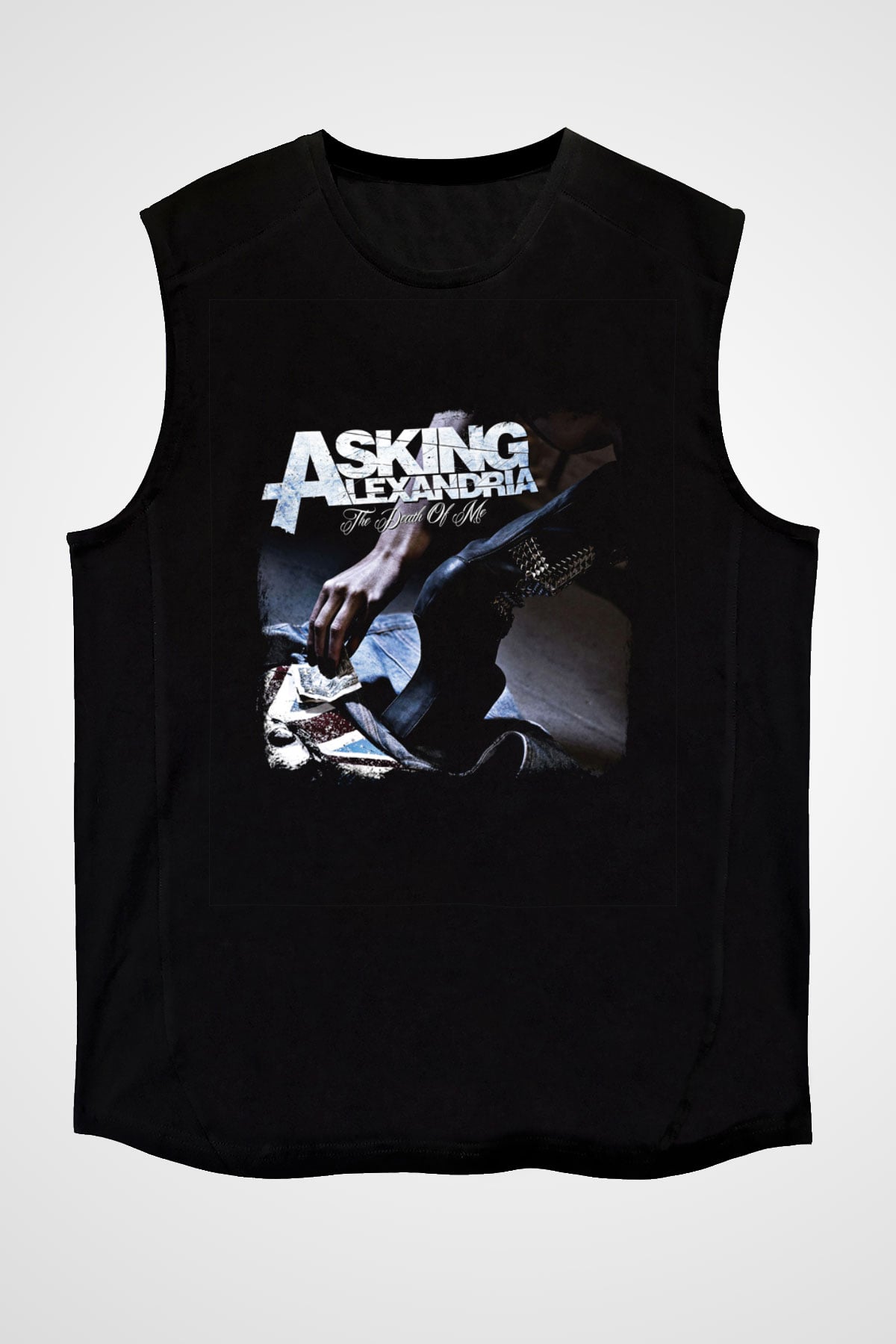 Asking Alexandria Baskılı Unisex Siyah Kolsuz Tişört