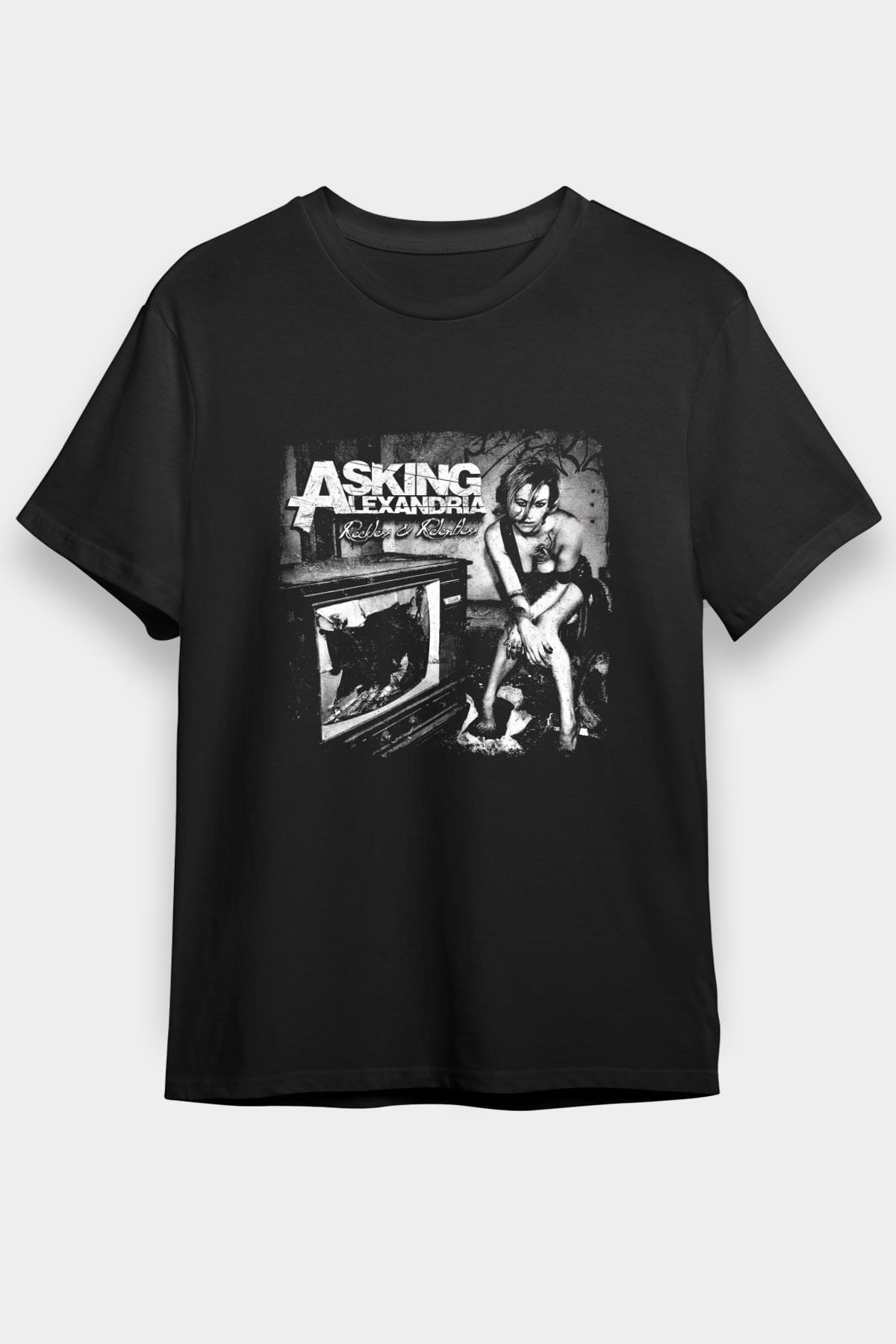 Asking Alexandria Baskılı Unisex Siyah Tişört