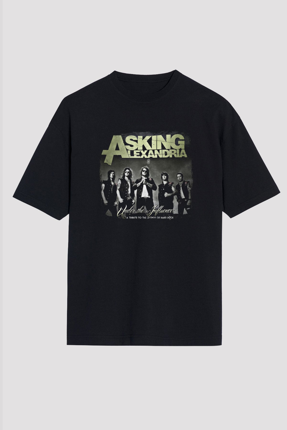 Asking Alexandria Baskılı Unisex Siyah Oversize Tişört