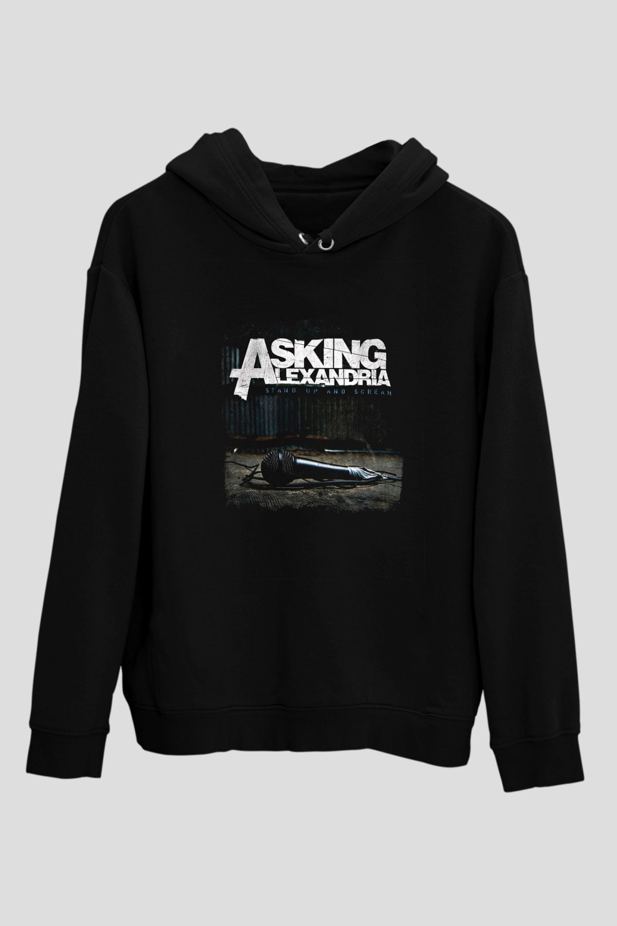 Asking Alexandria Baskılı Unisex Siyah Hoodie