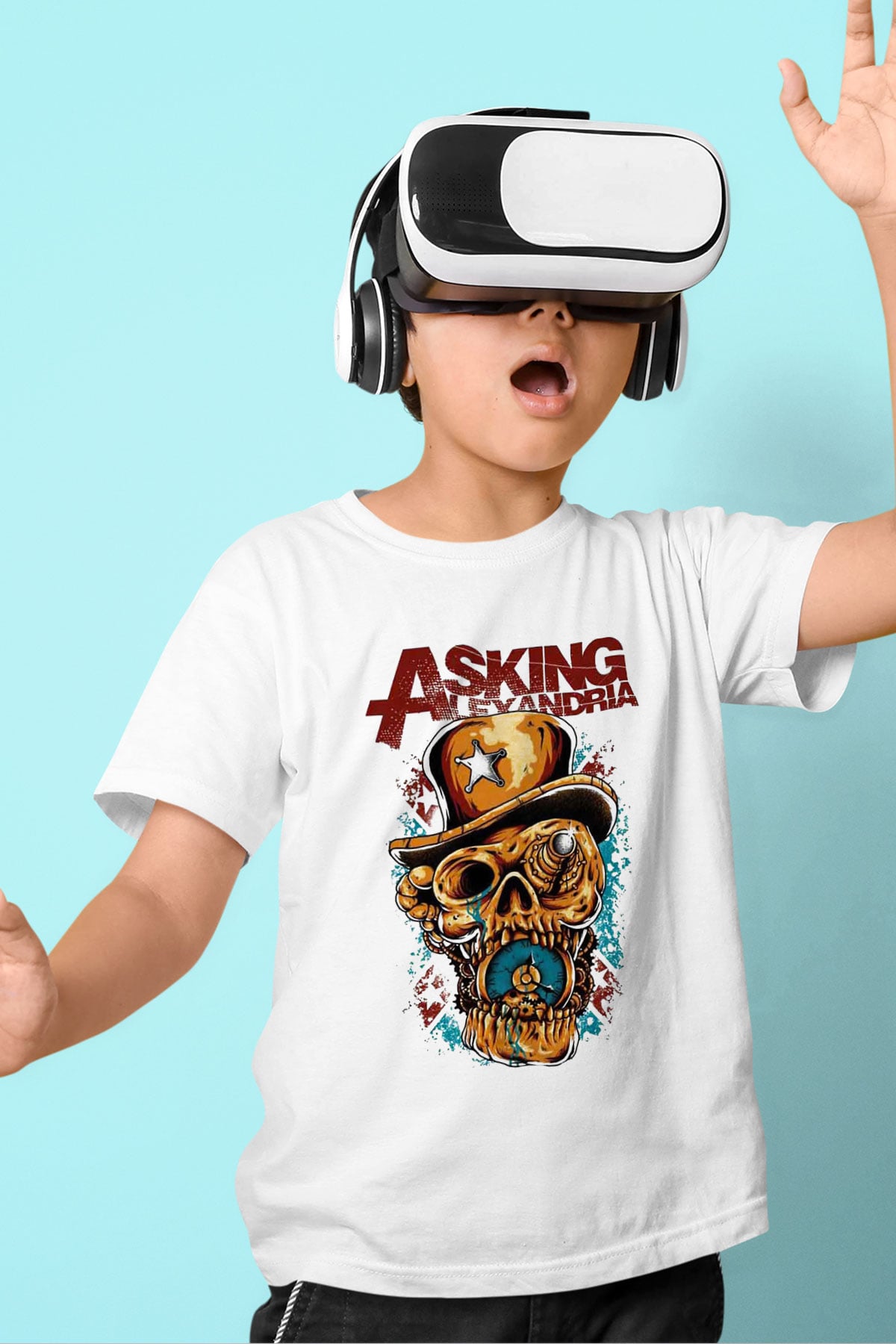 Asking Alexandria Beyaz Unisex Çocuk Tişört