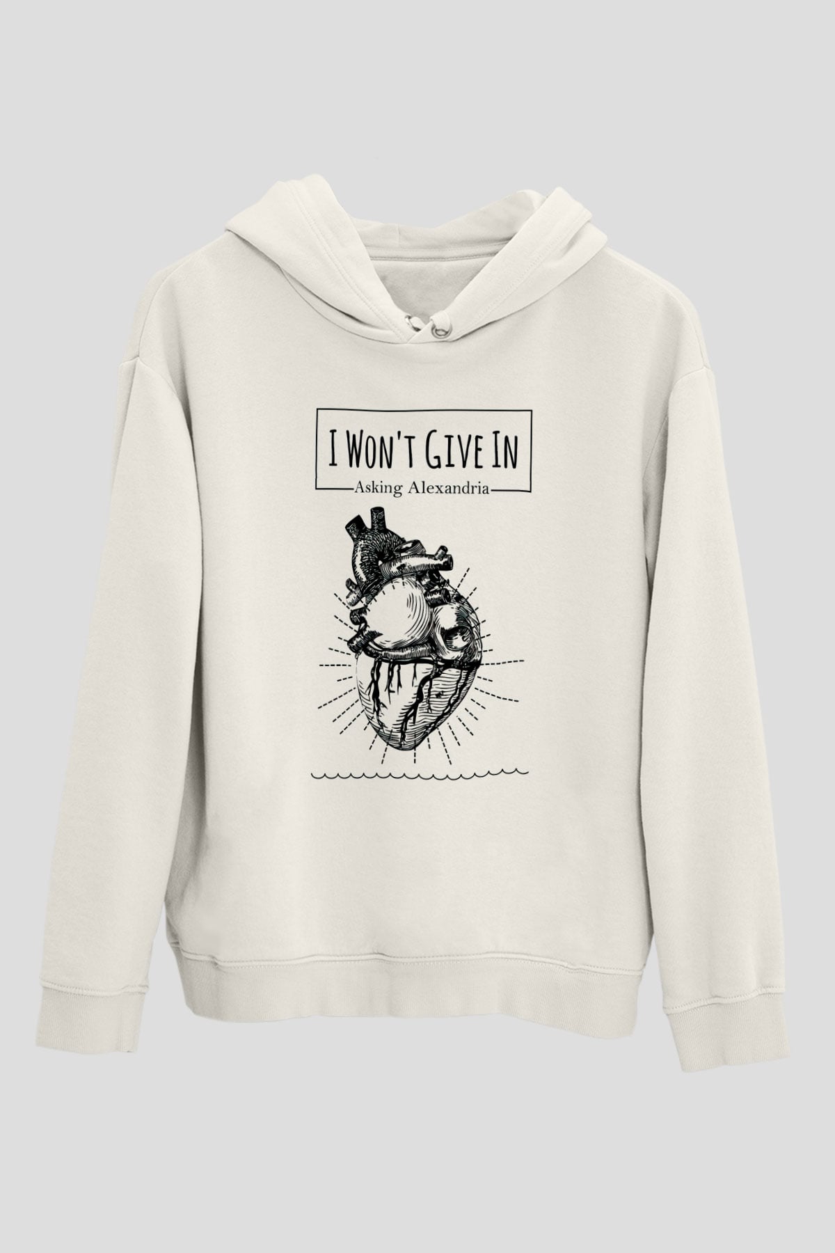 Asking Alexandria Beyaz Unisex Kapşonlu Sweatshirt