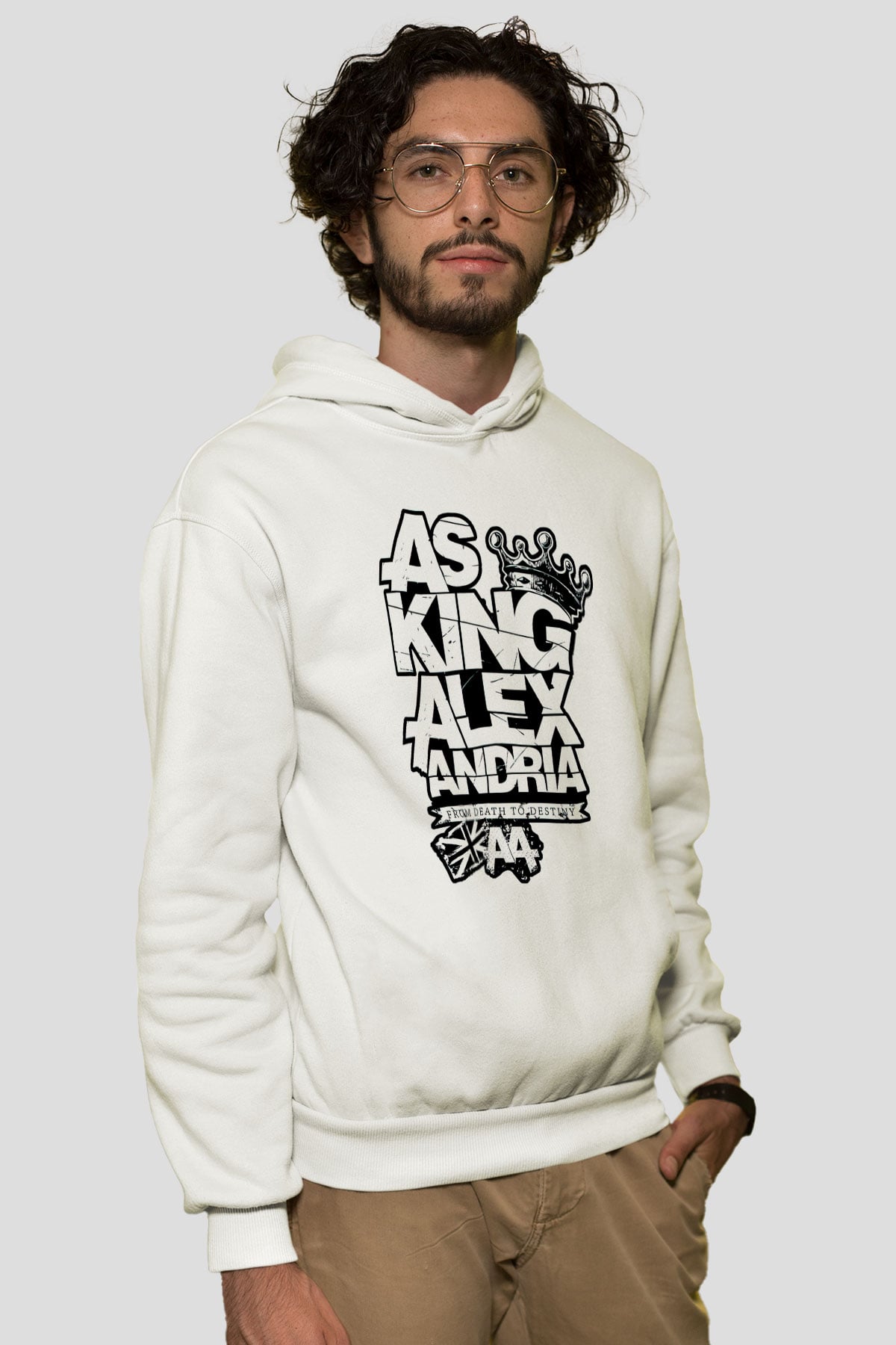 Asking Alexandria Beyaz Unisex Kapşonlu Sweatshirt